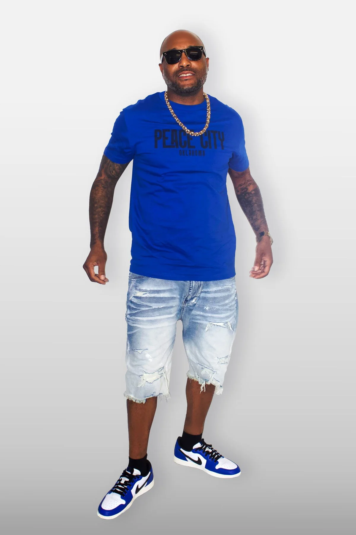 Peace City Tee - Blue