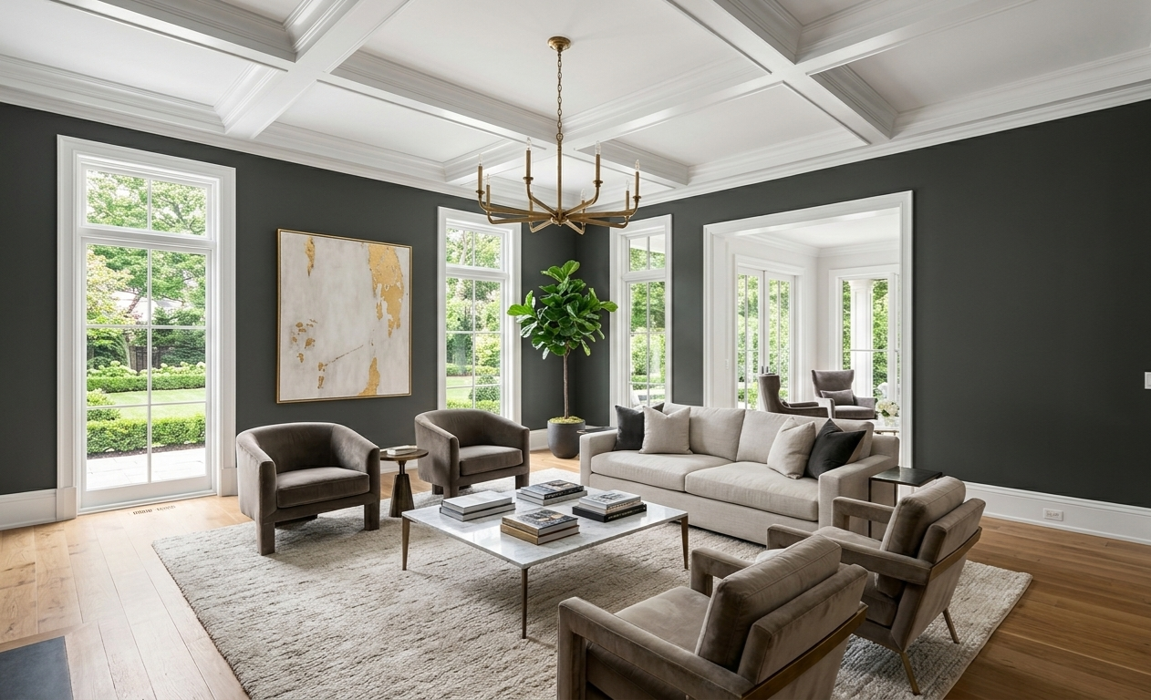 Living room interior house painting Saint-Anne-De-Bellevue