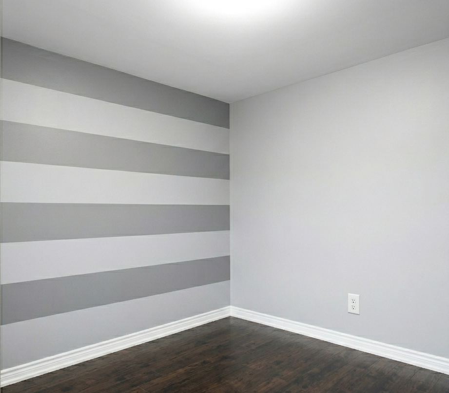 Grey stripe interior painting Montreal