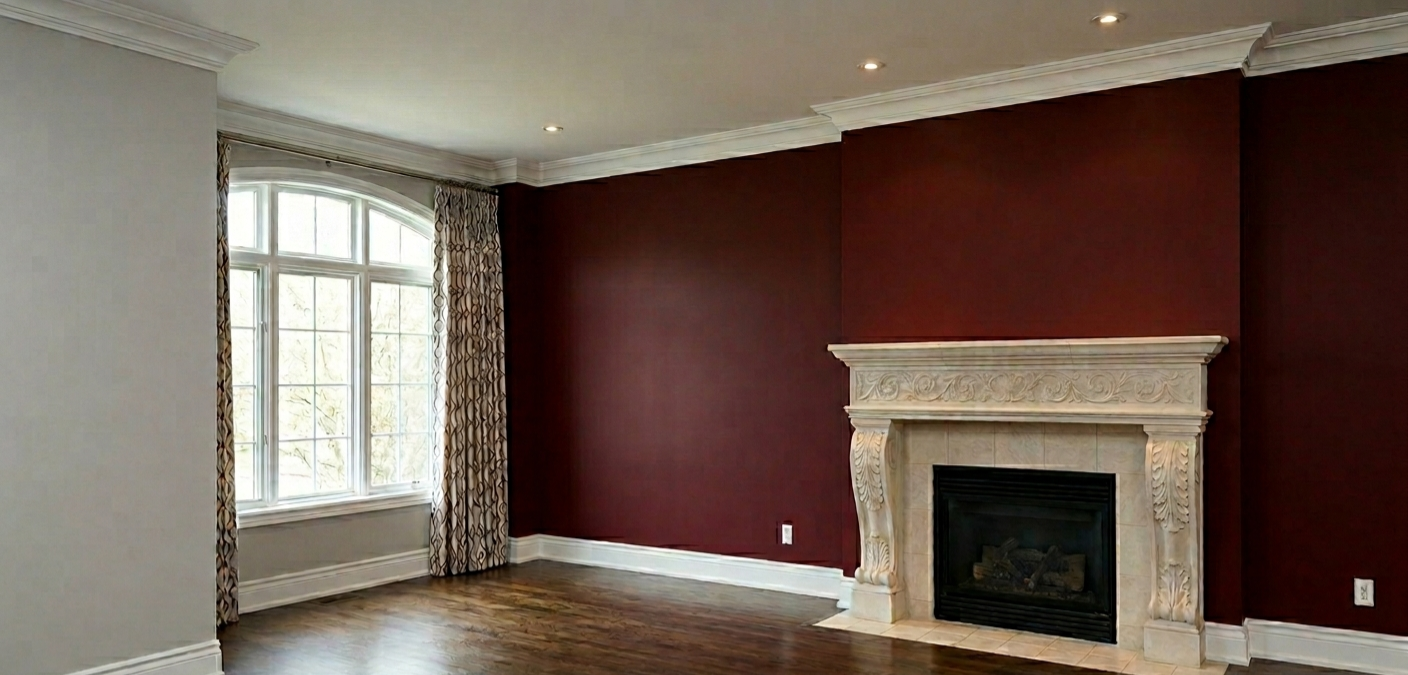 Accent wall painting in the West Island.