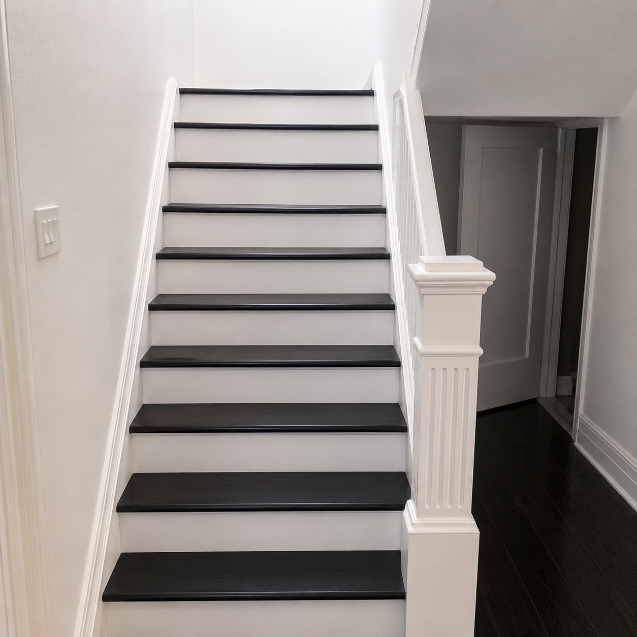 White staircase painting Pointe-Claire
