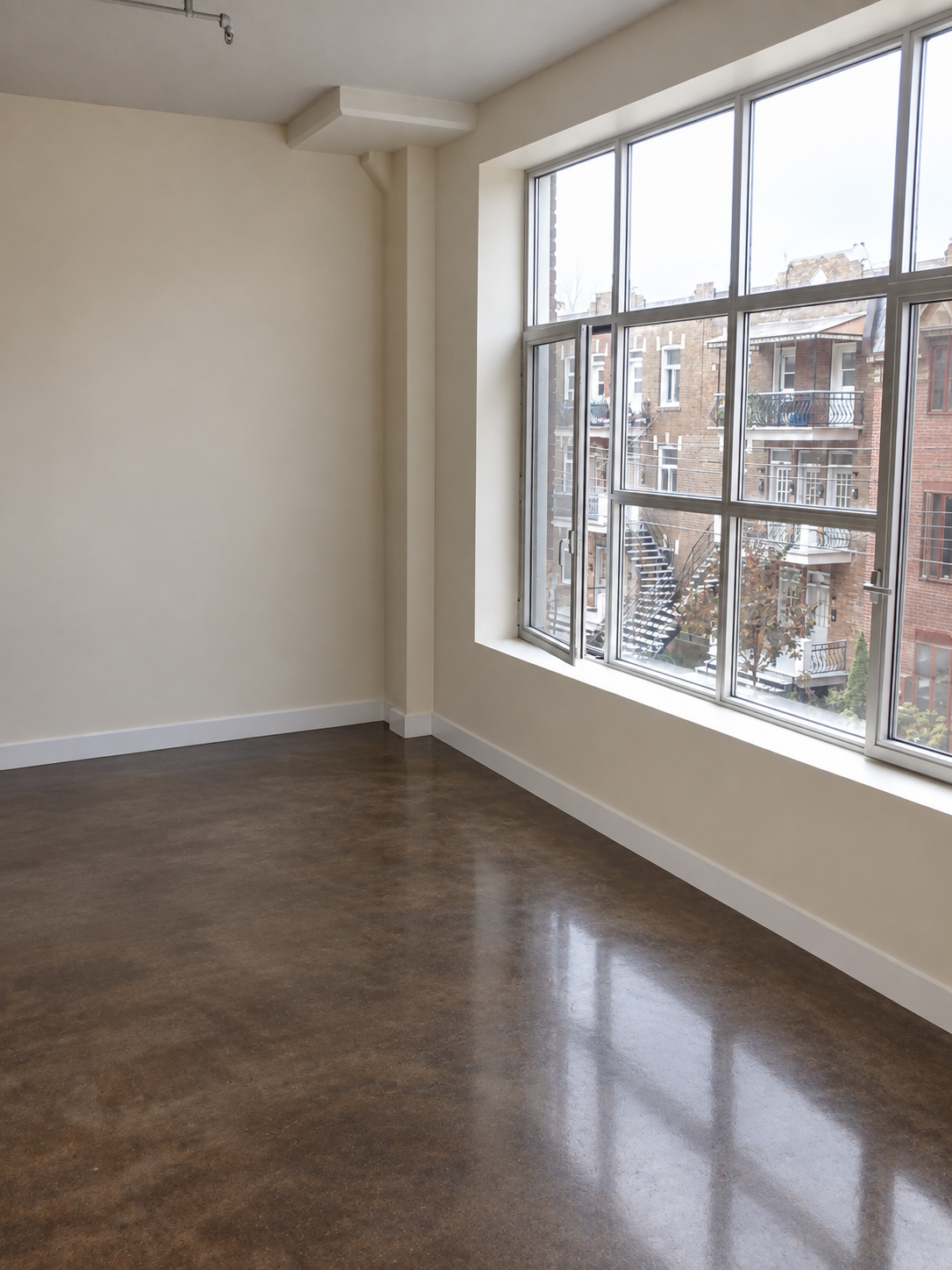 Second view of a Griffintown condo with painted interior walls