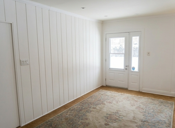 Wood panel wall painted Dorval