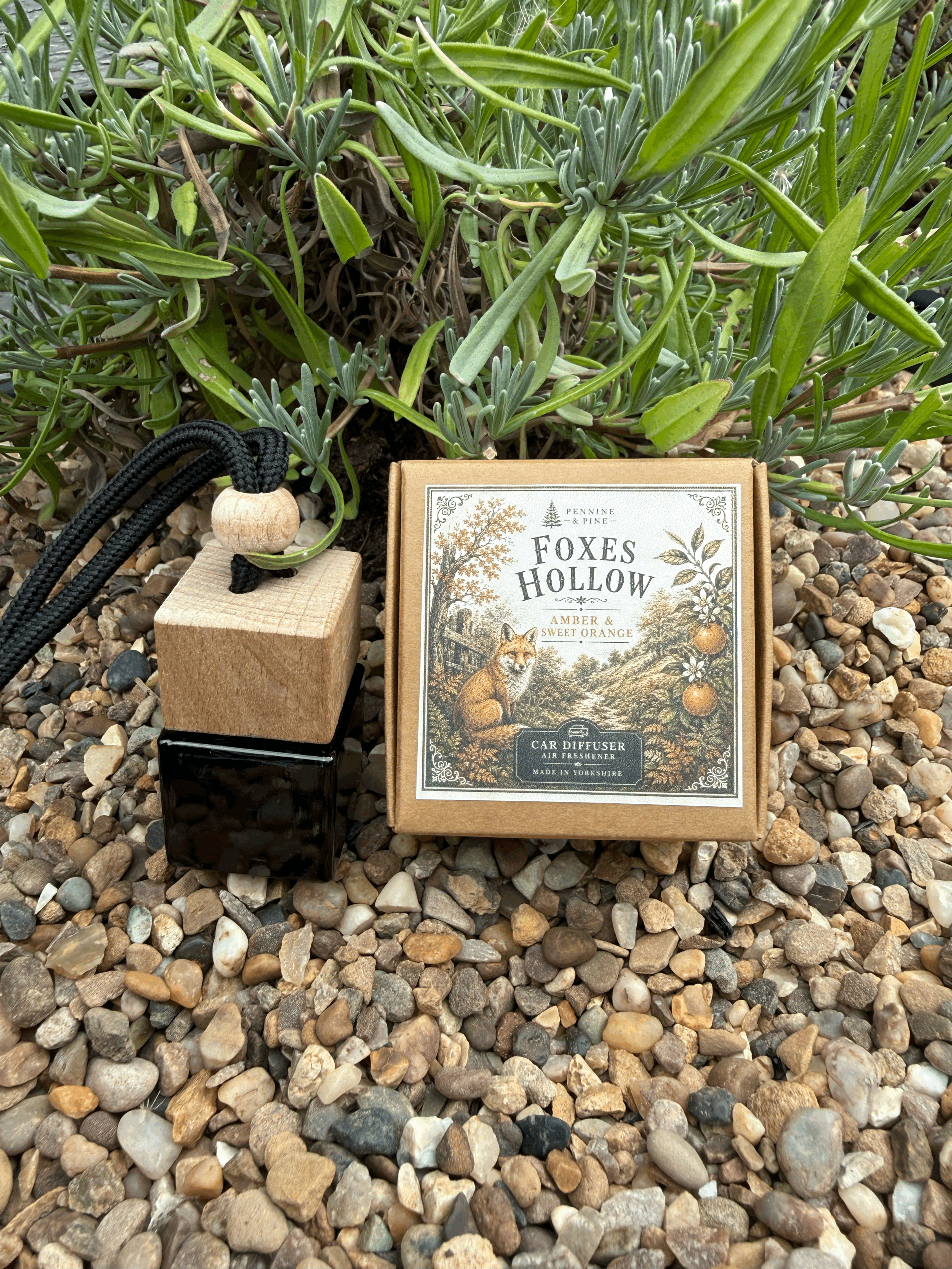 Amber & Sweet Orange Car Air Freshener | Foxes Hollow