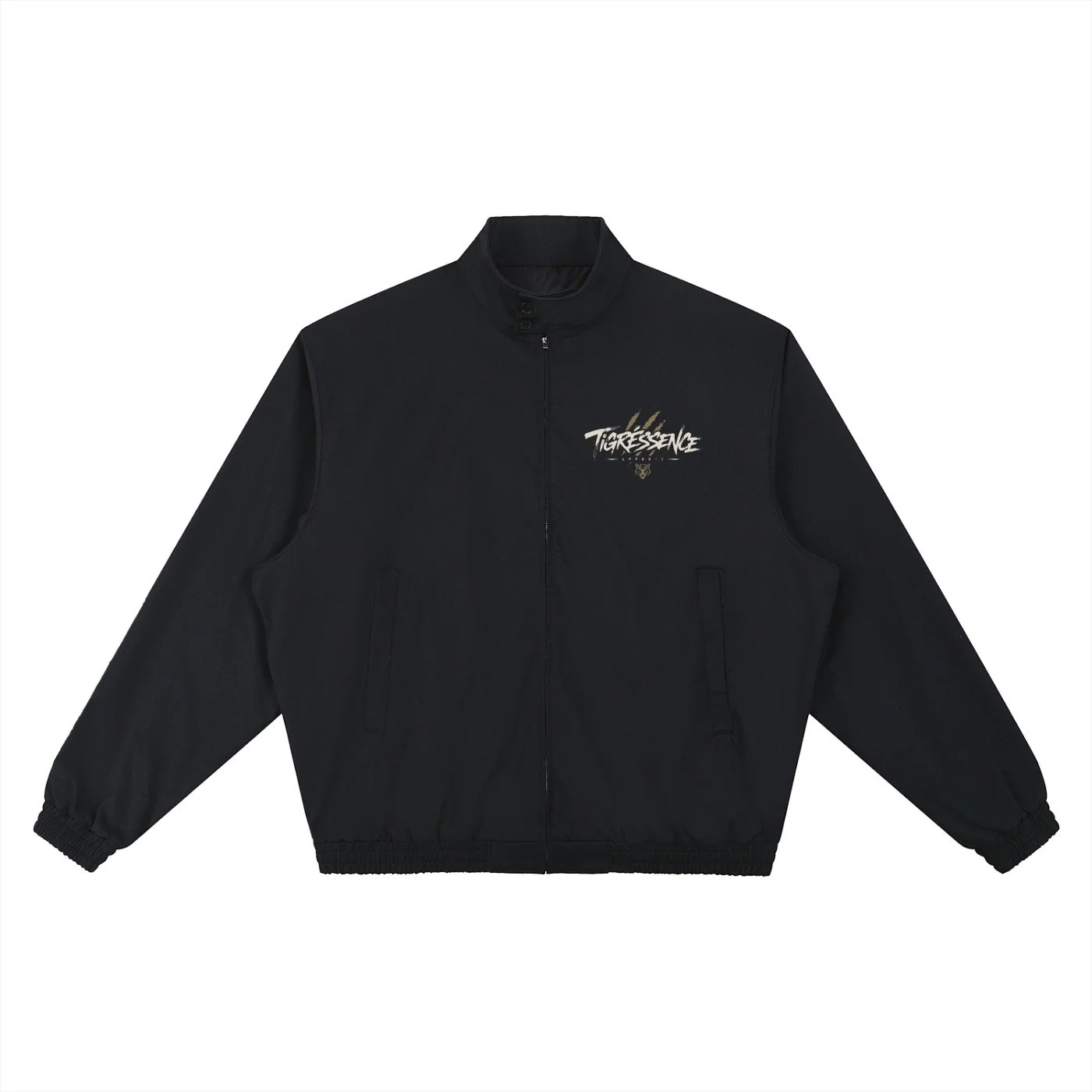 Black Simplistic TIGRÉSSENCE Fine Line Work Bomber Jacket