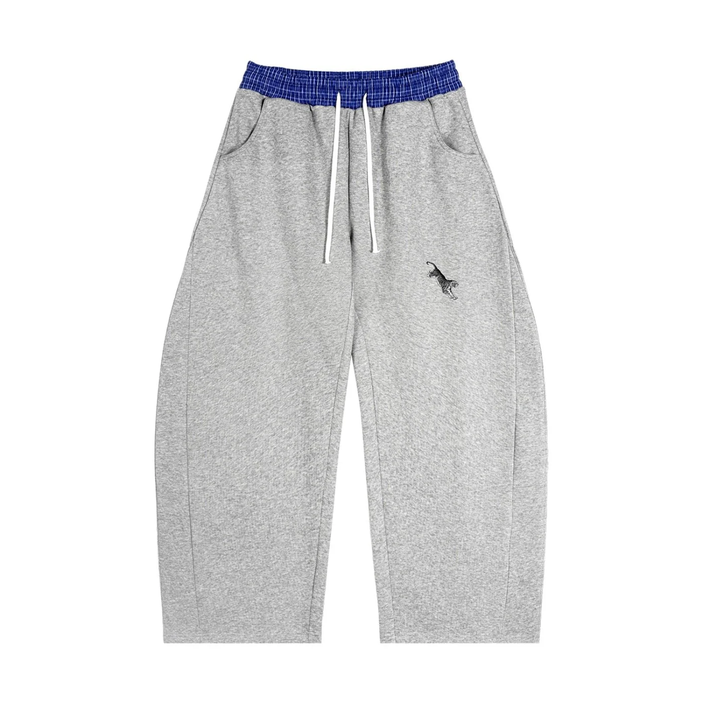 TIGRÉSSENCE APPAREL PLAID GREY SWEATPANTS