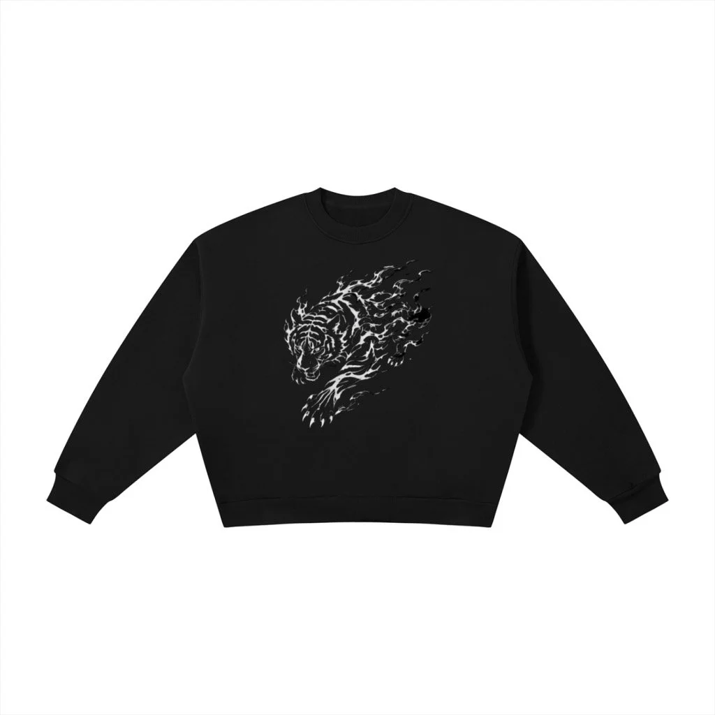 TIGRÉSSENCE Boxy Fleece Crewneck Sweatshirt