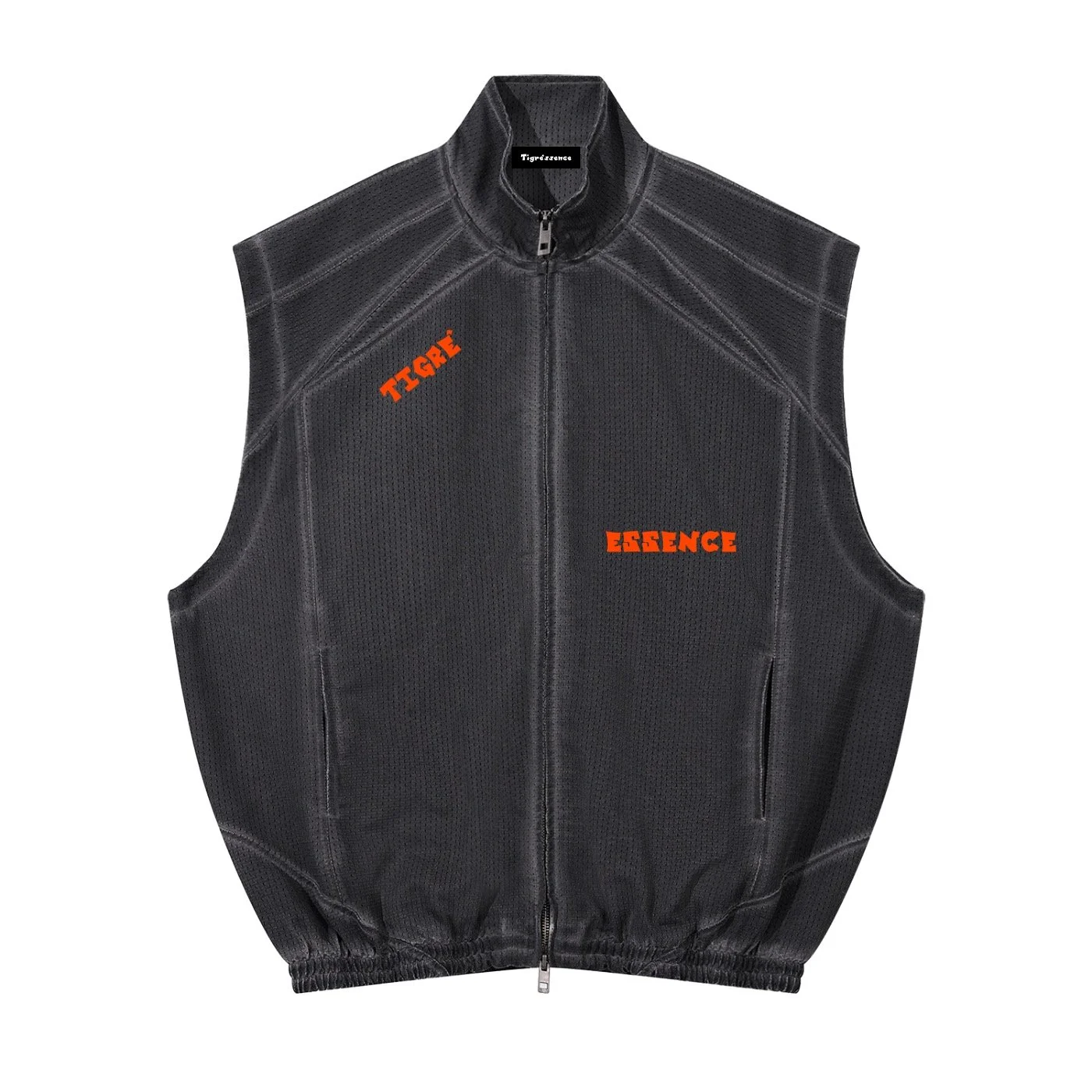 Graphic TIGRÉSSENCE Vintage Mesh Zip Up Vest