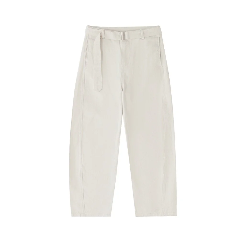 Women TIGRÉSSENCE Belted Barrel-leg Chino Pants