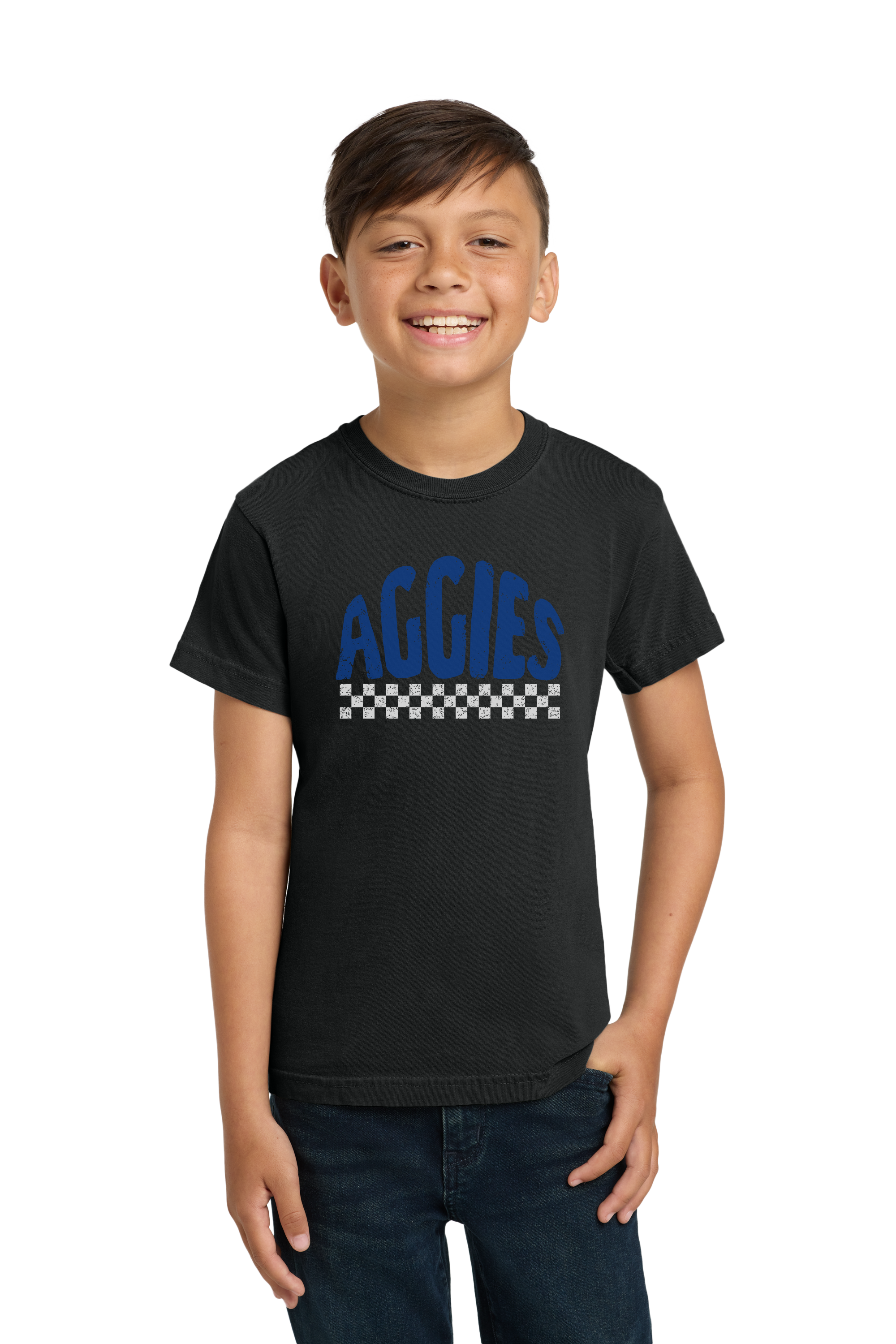 YOUTH Comfort Colors Tee - Aggie Checker