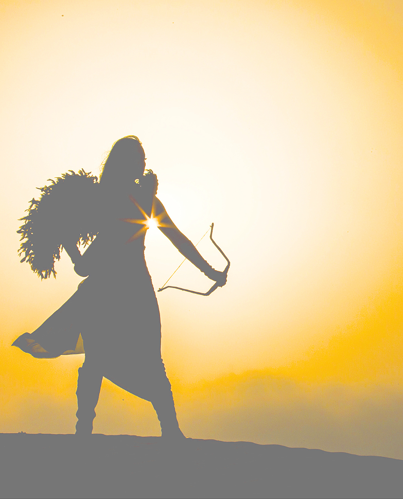 Female Warrior at sunset