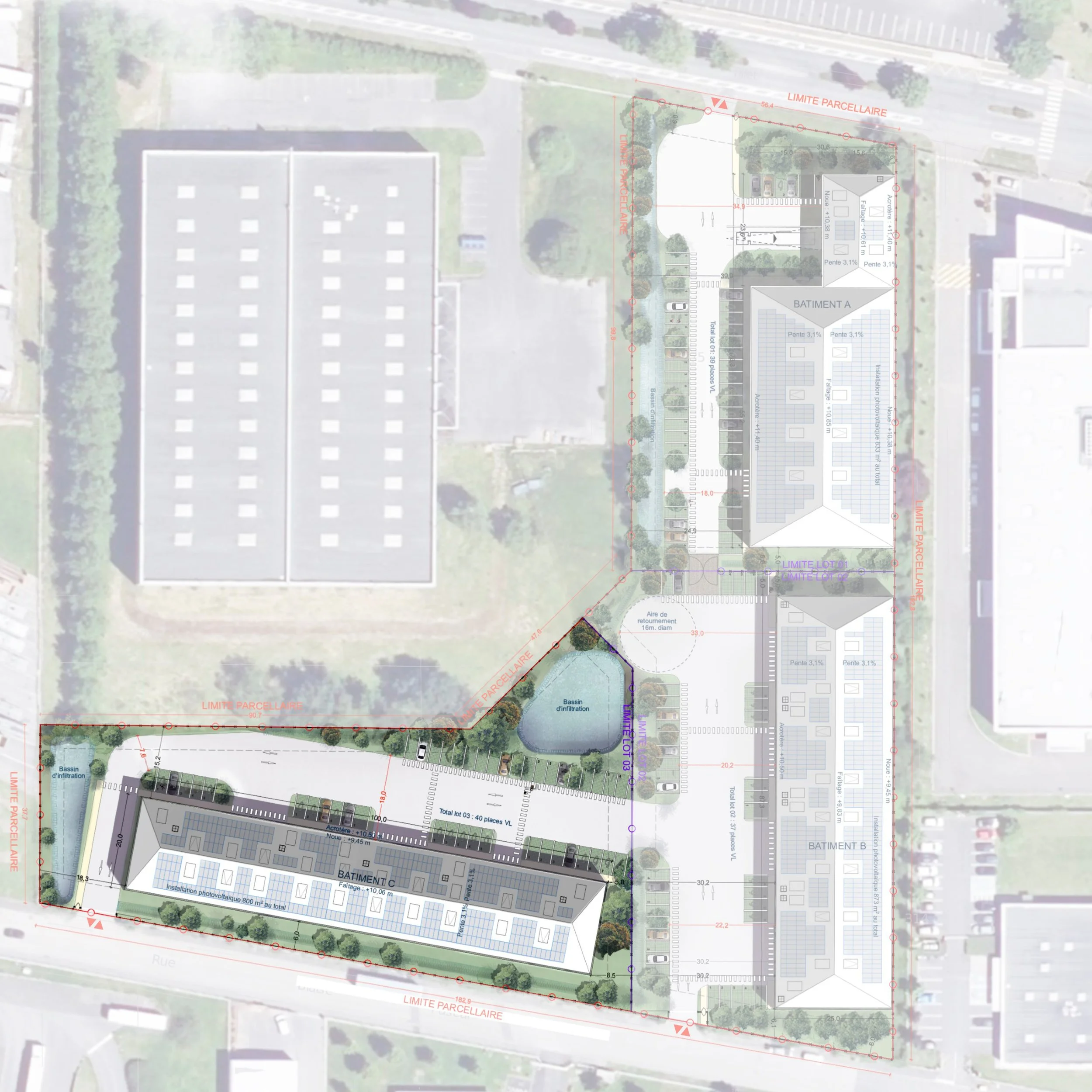Plan masse paysager du bâtiment C
