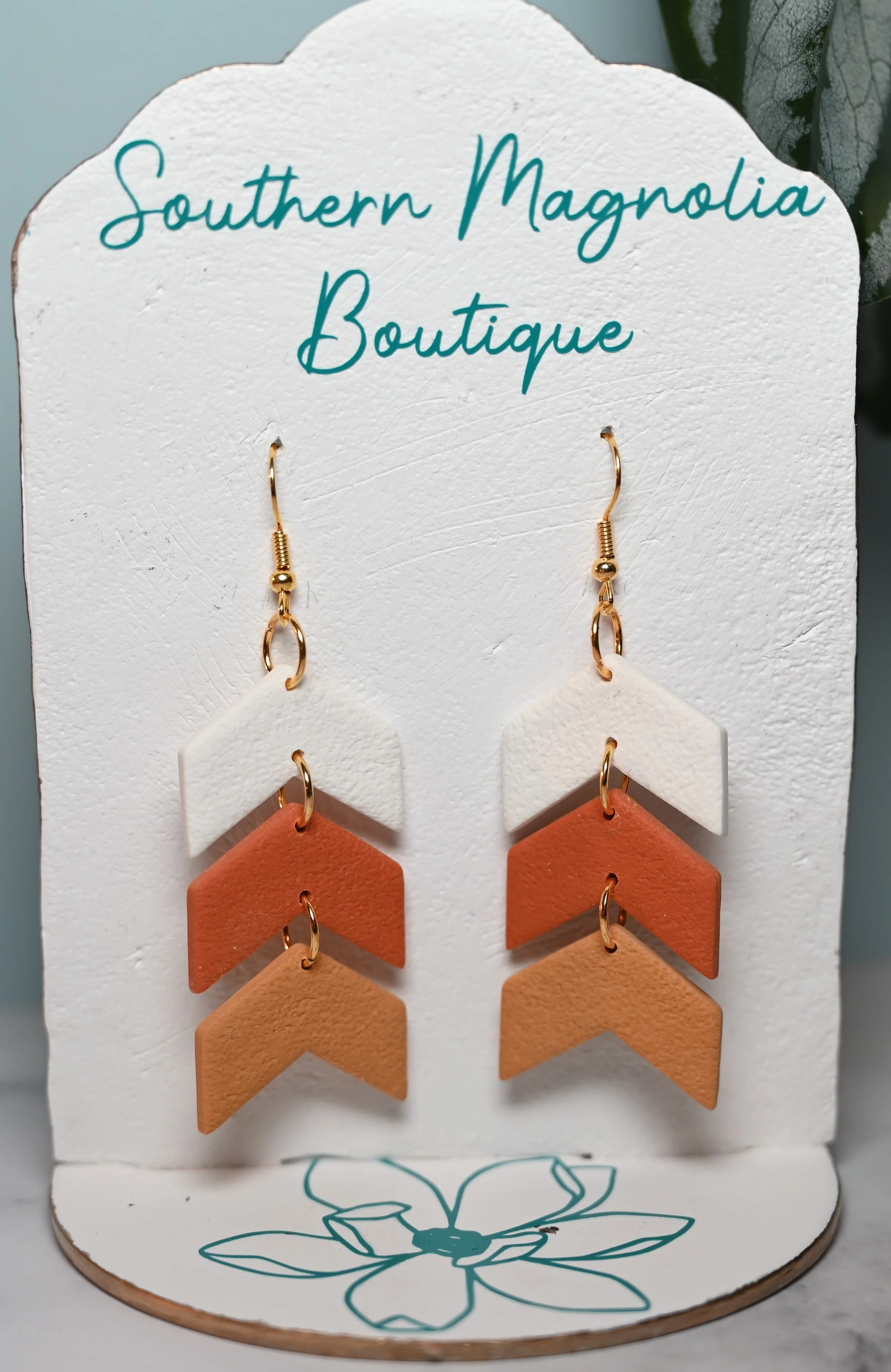 Candy Corn Chevron Dangles