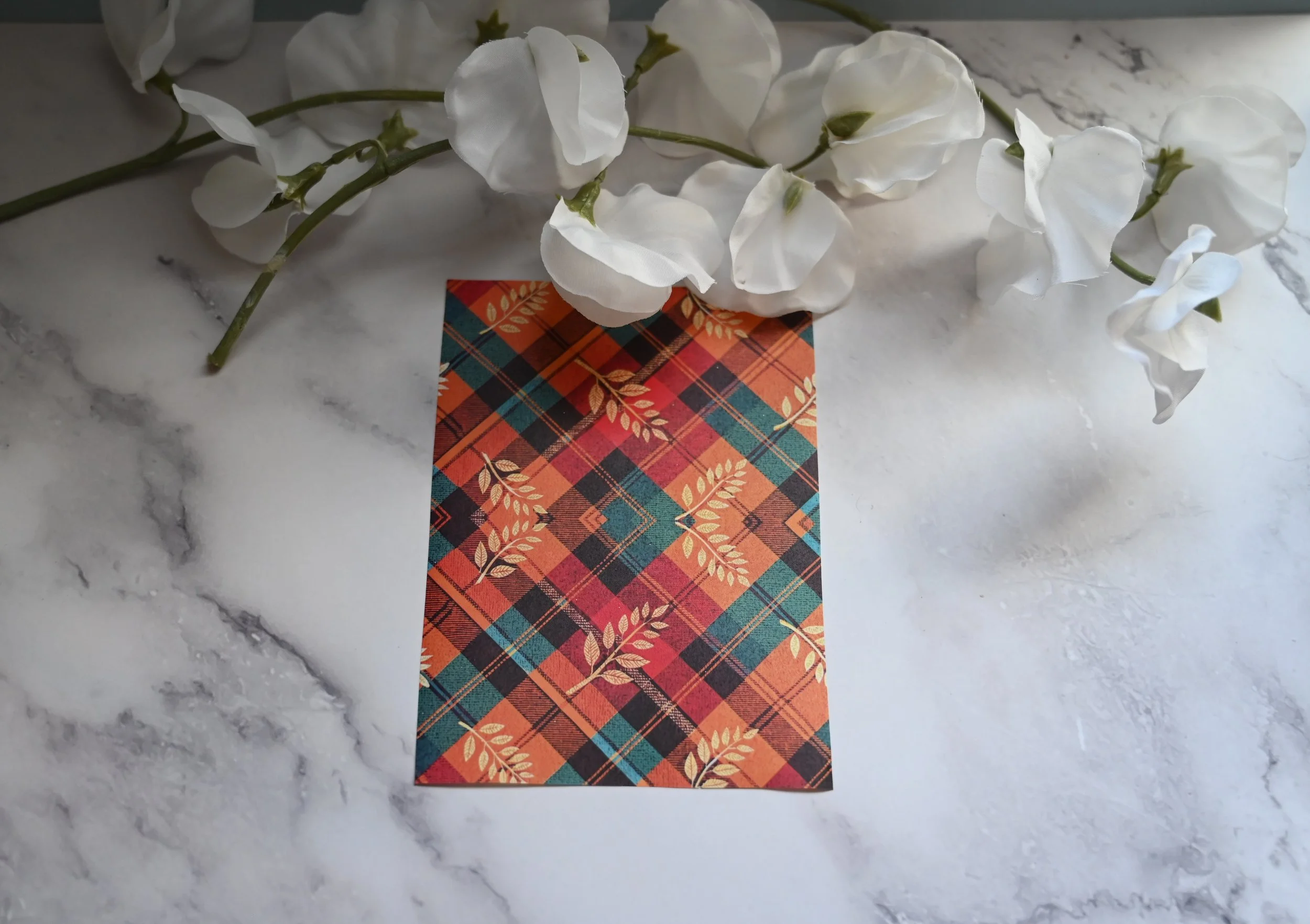 Transfer Sheet TSP4 (Plaid & Leaves)