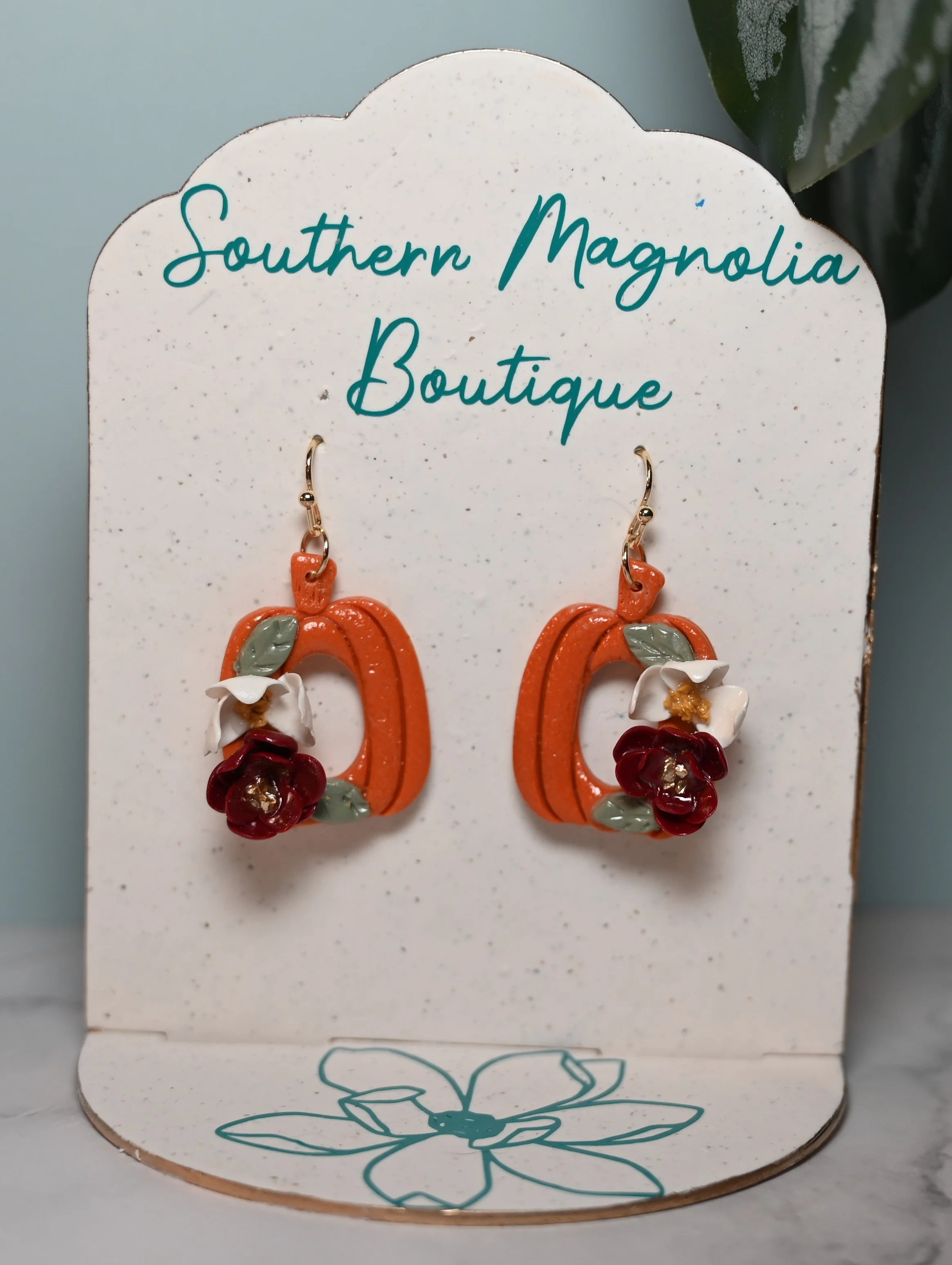 Floral Pumpkin Dangles