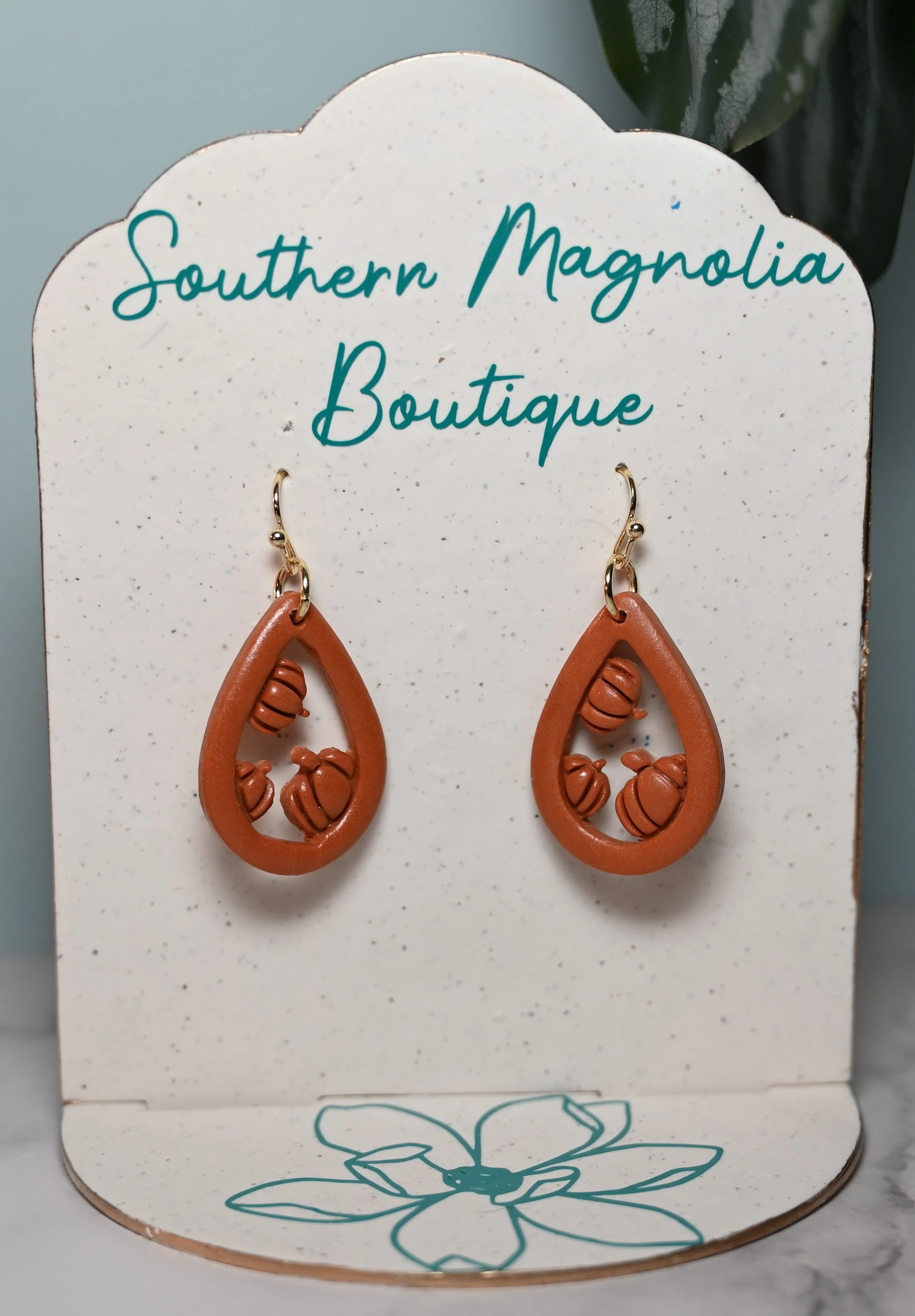 Pumpkin Teardrop Dangles