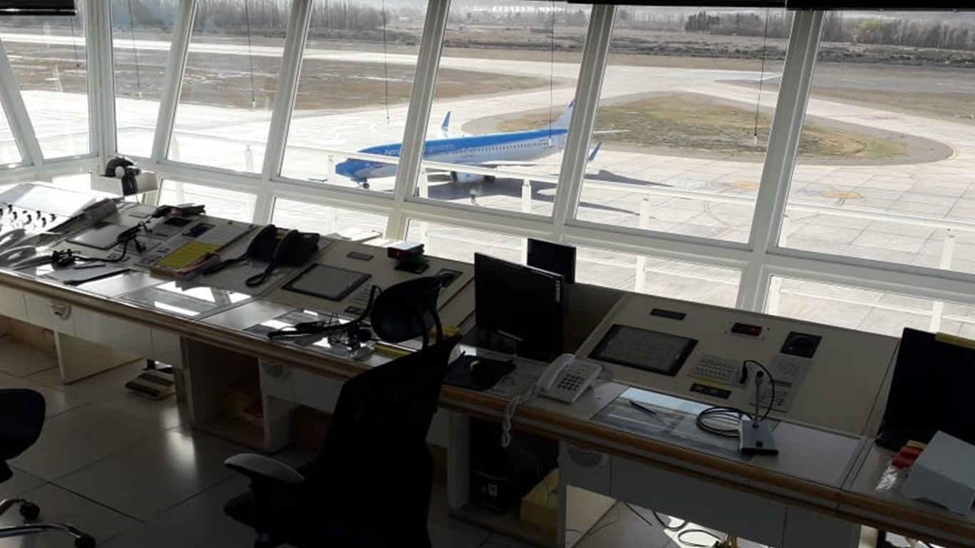 Airport control tower and meteorological equipment