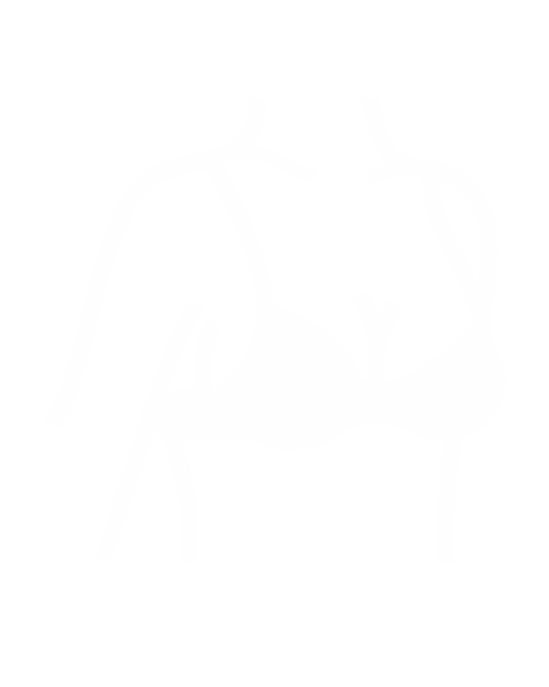 White icon of woman wearing a bra.