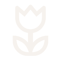 Black background with a white stylized tulip flower