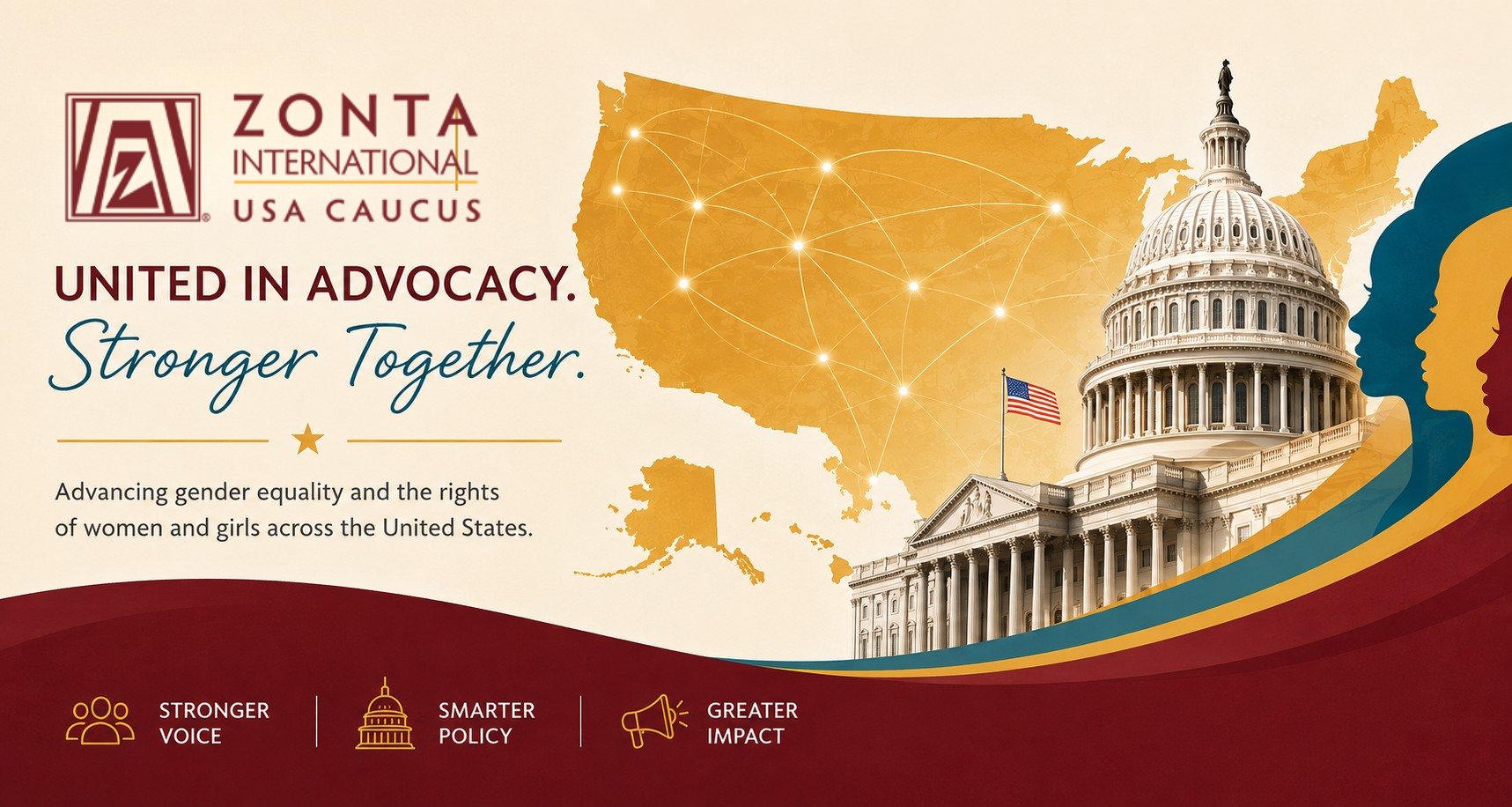 Zonta USA Caucus logo with United in Advocacy
