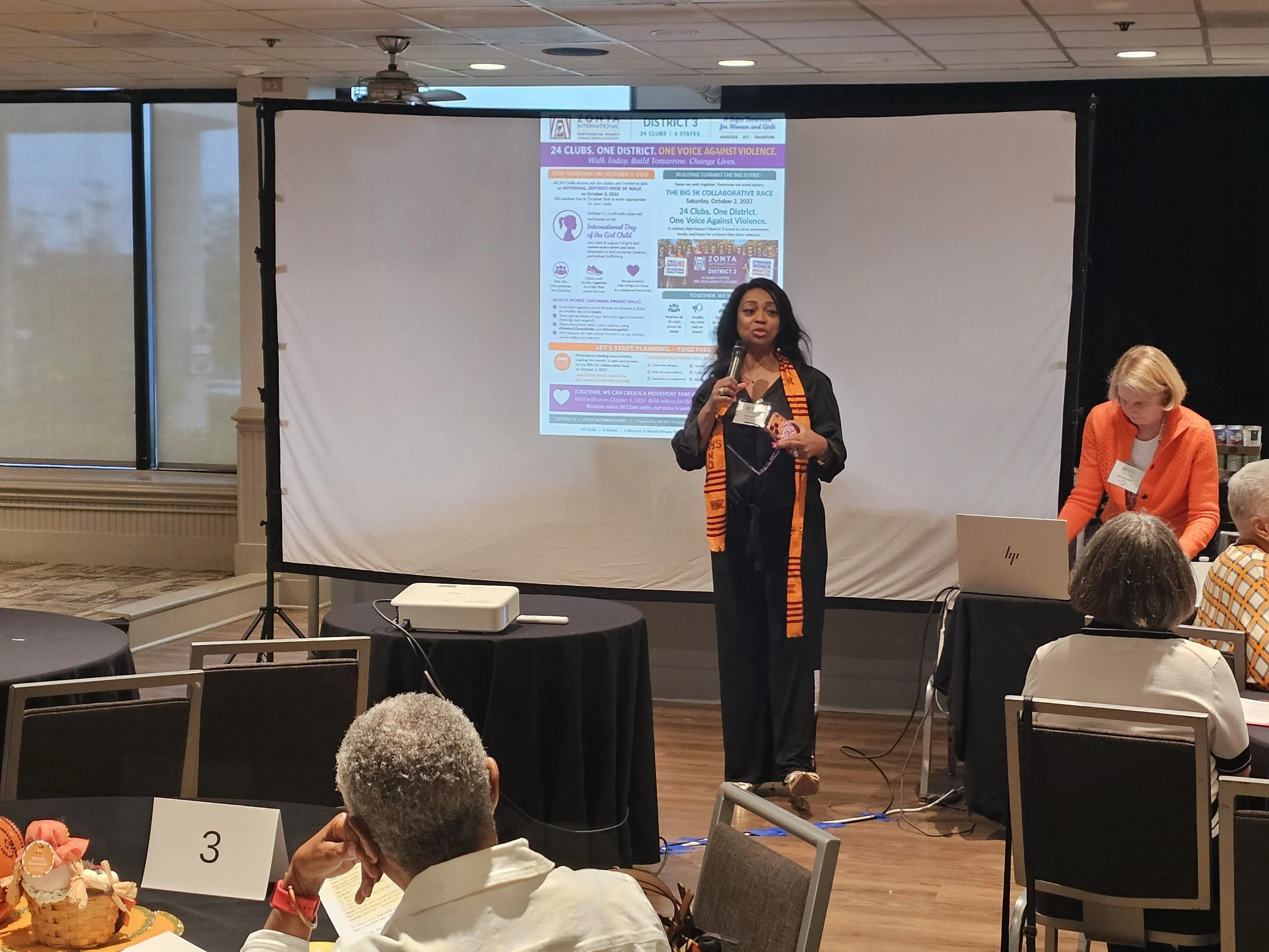 Stanita Scott speaking at the Zonta District Governor's Event