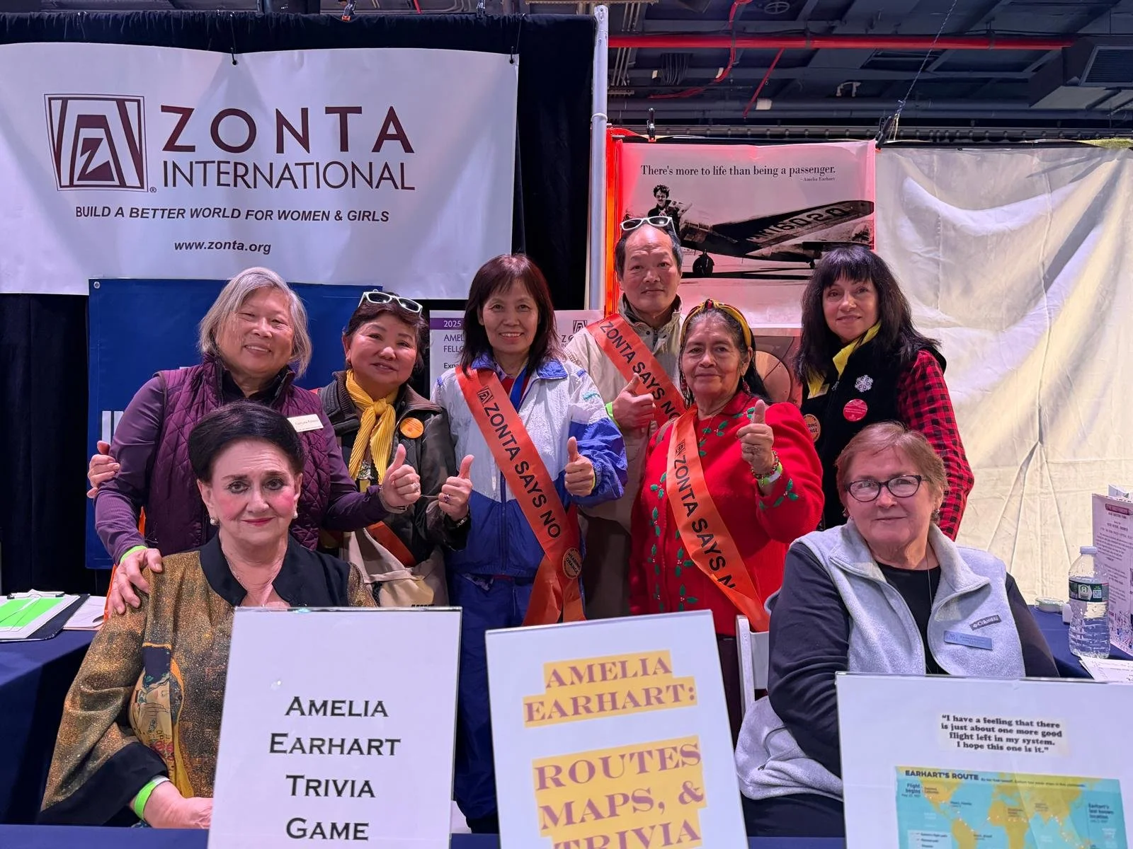 Zonta District 3 members at the Intrepid Museum celebrating the legacy of Amelia Earhart