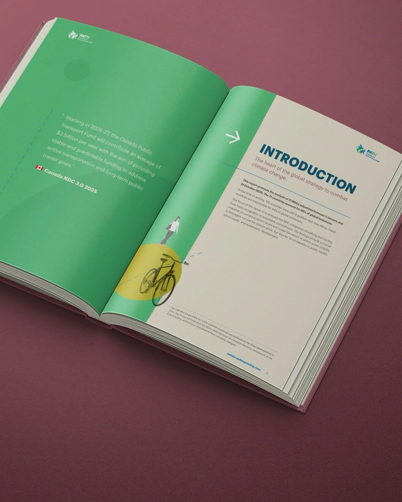Report design for PATH (Partnership for Active Travel and Health) on behalf of @walk21network