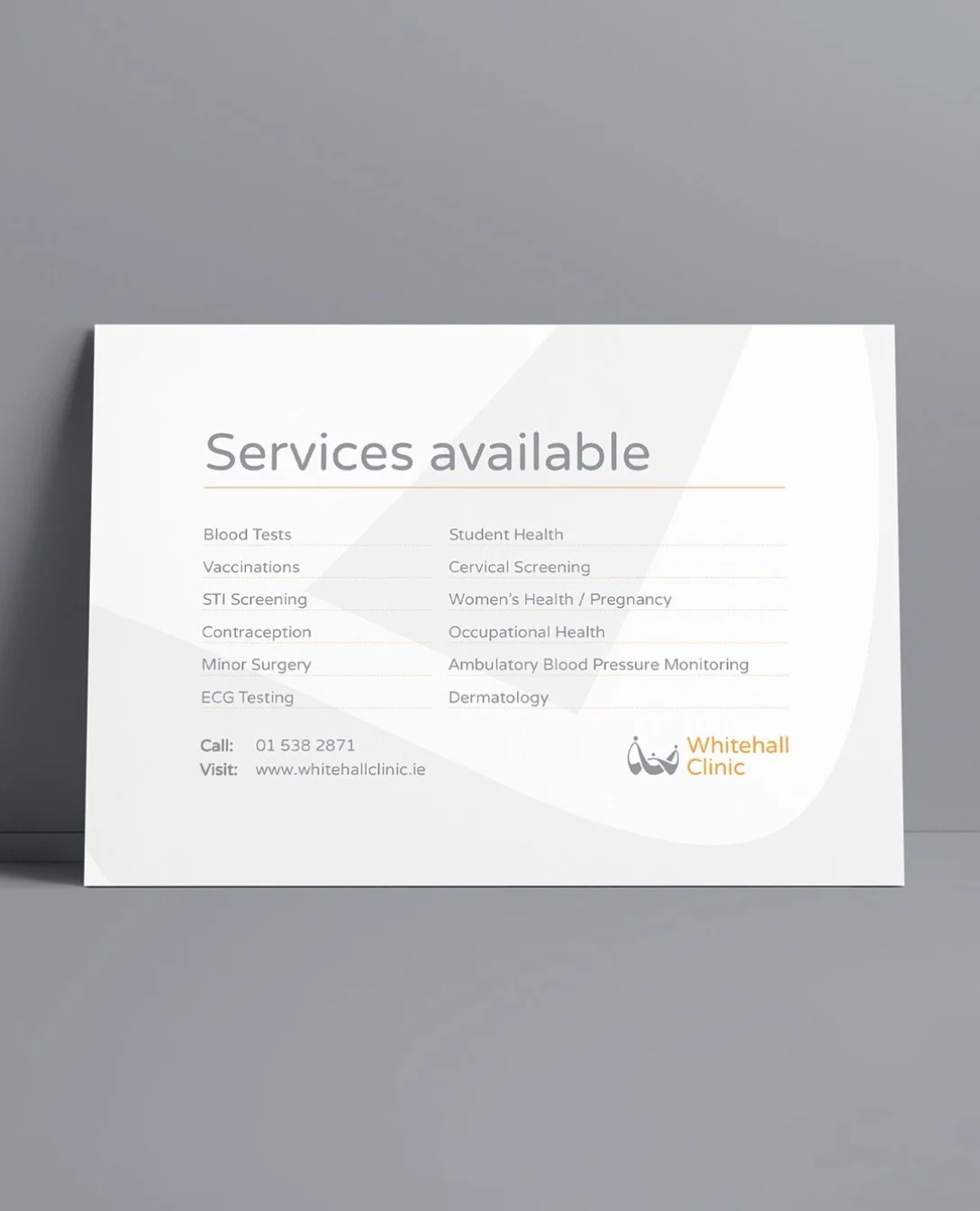 My brand design for the Whitehall Clinic GP practice in Dublin.