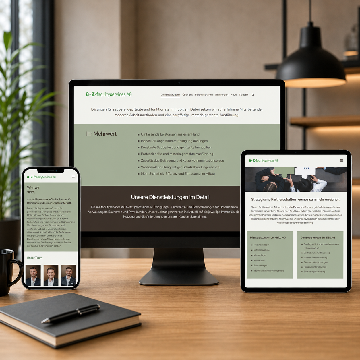 Die a-z facilityservices AG präsentiert ihren neuen Webauftritt im modernen Look &amp; Feel