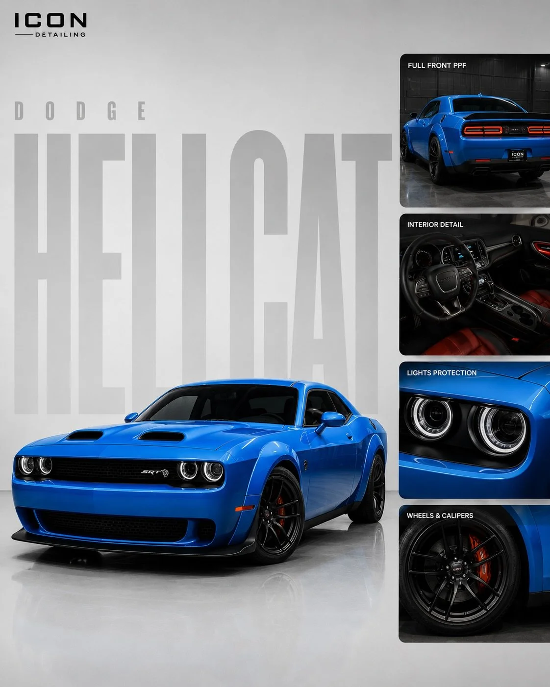 This Dodge Challenger Hellcat Widebody Jailbreak just received the ultimate protection package at Icon Detailing:

✔️ XPEL Ultimate Plus Paint Protection Film
✔️ XPEL Fusion Premium V2 Ceramic Coating (8-Year Protection)
✔️ Windshield Protection Film