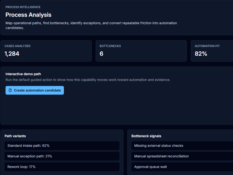 Screenshot of a report discussing strengths, opportunities, and risks related to task area coverage, human-centered design labs, and AI-driven security operations, with sections titled 'Proposal demonstrates broad task-area coverage across civilian and defense missions,' 'Human-centered design labs and AI analytics could be leveraged to improve user adoption,' and 'AI-driven SOCs and predictive analytics introduce operational and governance risks.'