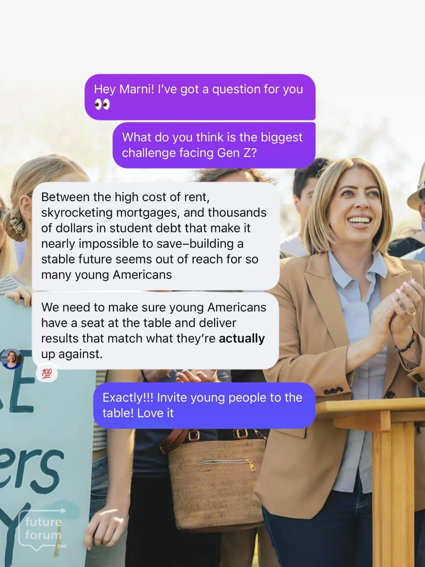 @marni_von_wilpert knows when young people have a seat at the table, our government can actually deliver 👏

That&rsquo;s why we&rsquo;re proud to have her back this November.