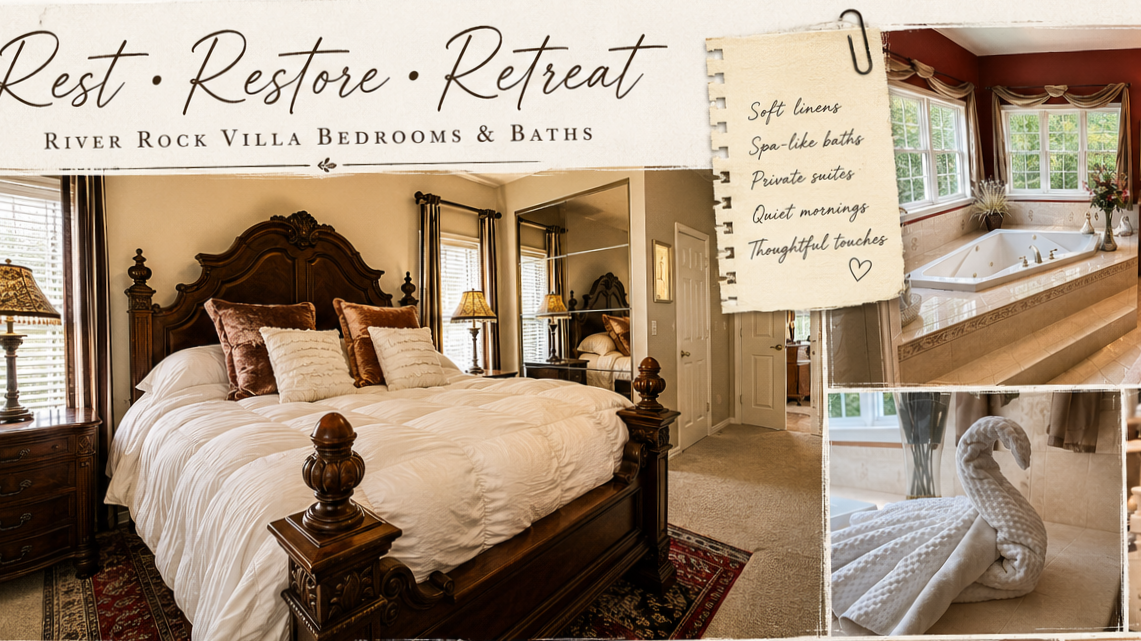 “The home was clean, spacious, very comfortable beds, and stocked up…”