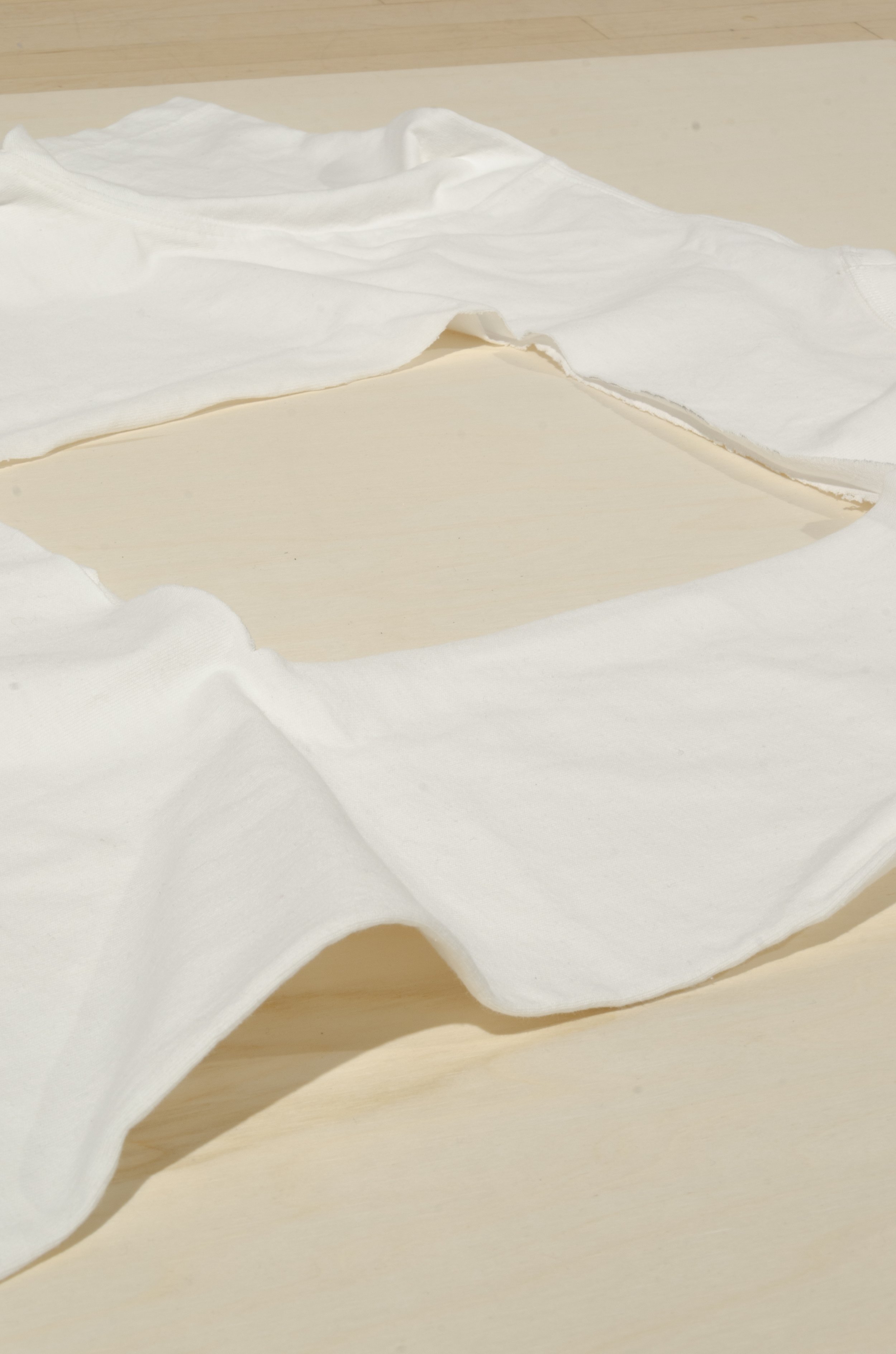 Breath (Double Portrait), 2020-2021
Birch plywood, 2 cotton t-shirts
Diptych, 1m x 1m each