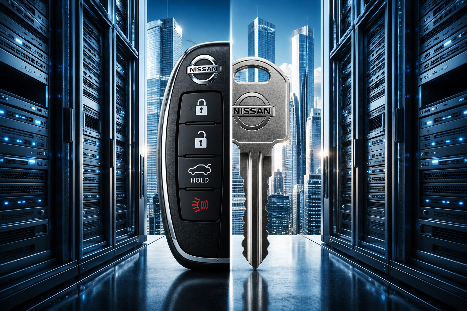 image of a car fob remote and ignition key
