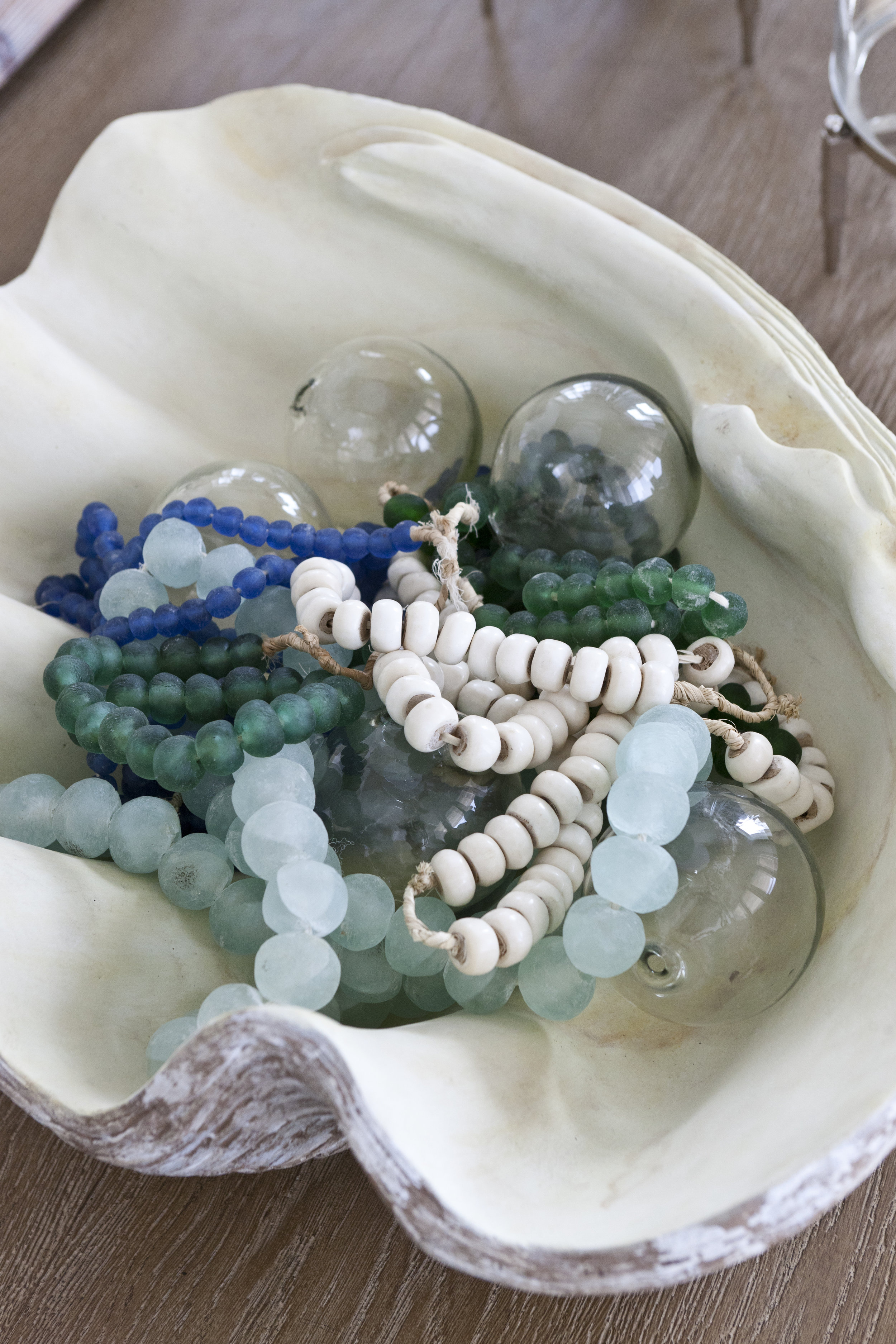 Clam Shell With Sea Glass Beads (Copy)