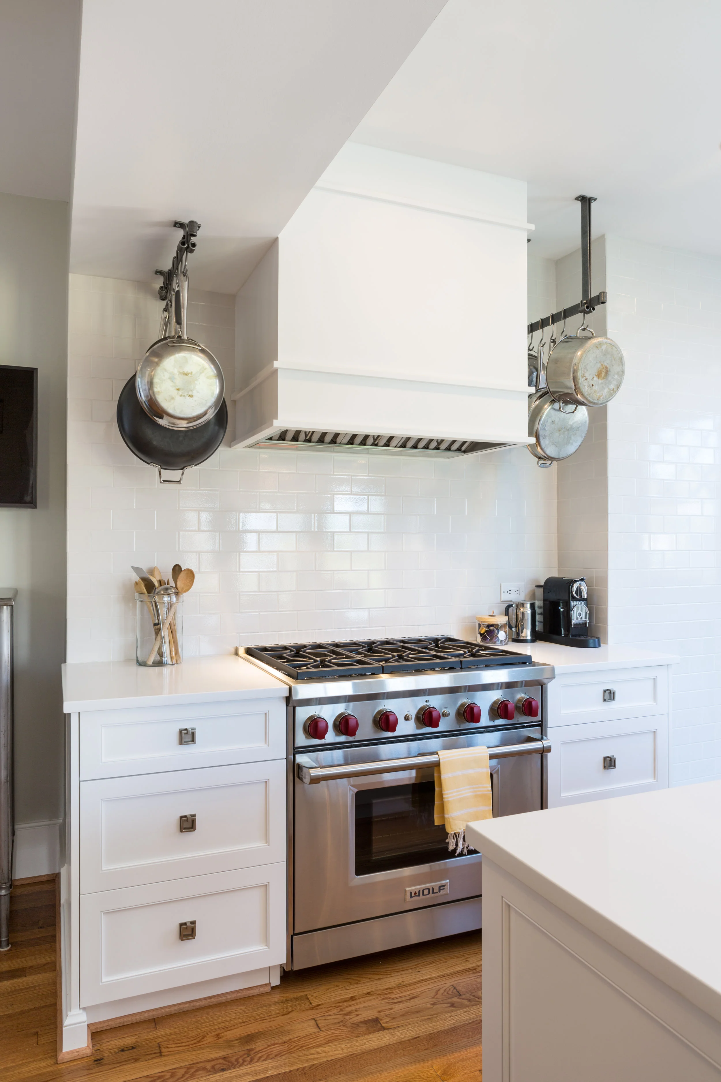 Custom Kitchen Hood With Hanging Pot Racks (Copy)