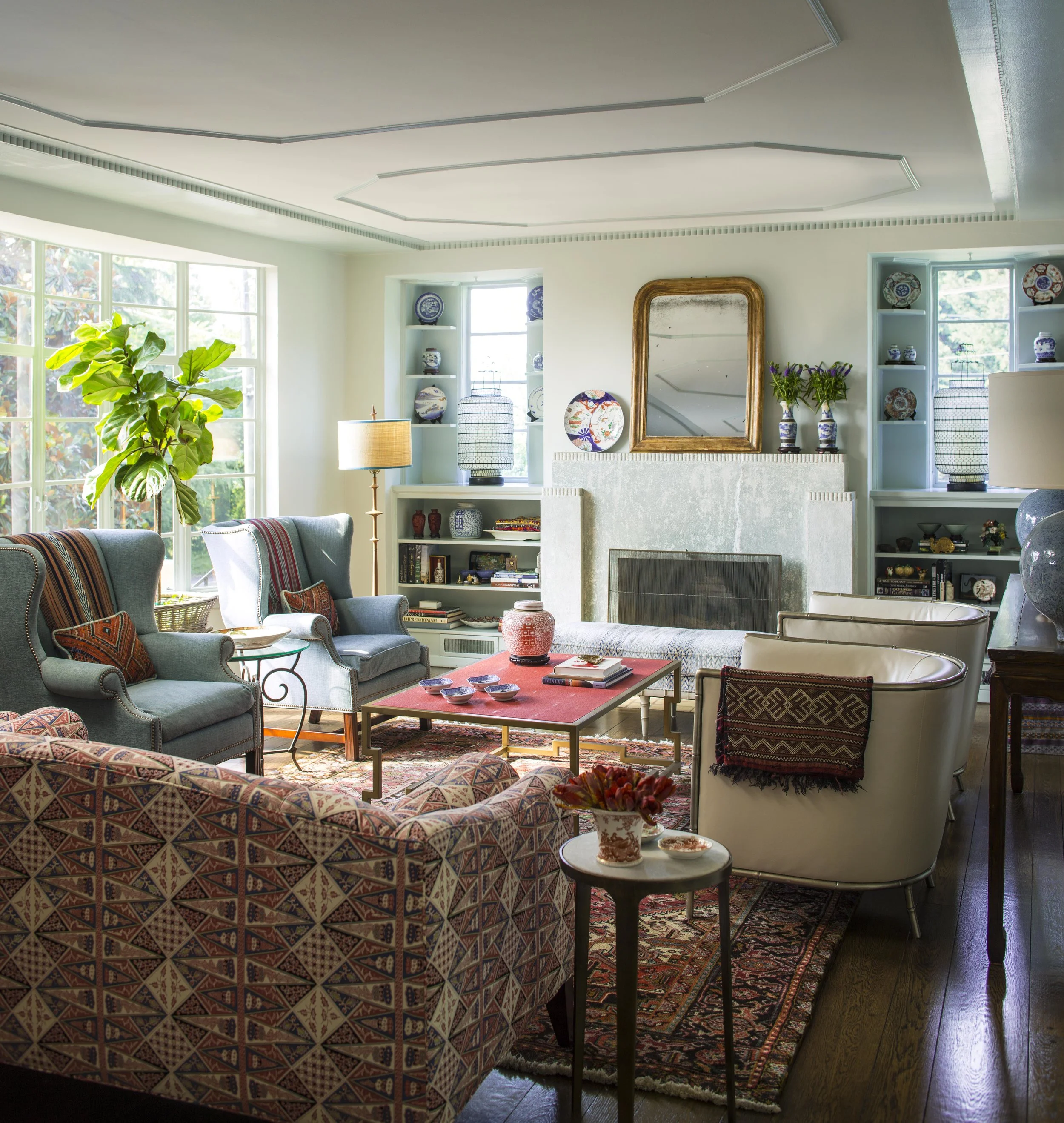 Eclectic Great Room with Art Deco Detailing (Copy)