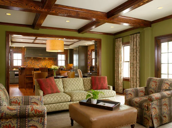 Rich Green and Red Family Room (Copy)