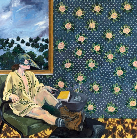 Kate Rivers, “After the Hike”- the mixed media of her work is hard to capture on a screen so peruse the gallery links for a more accurate feel.