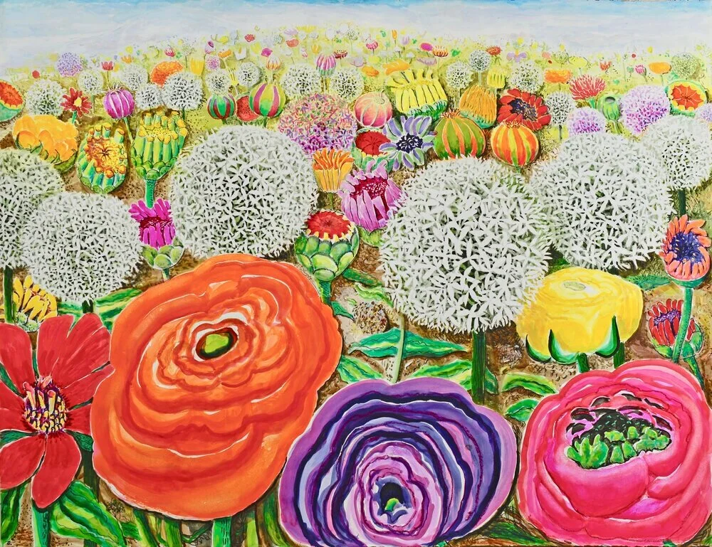 Carol Barsha, “Mount St. Angelo” Poppies are a recurring theme in her work which I really love.
