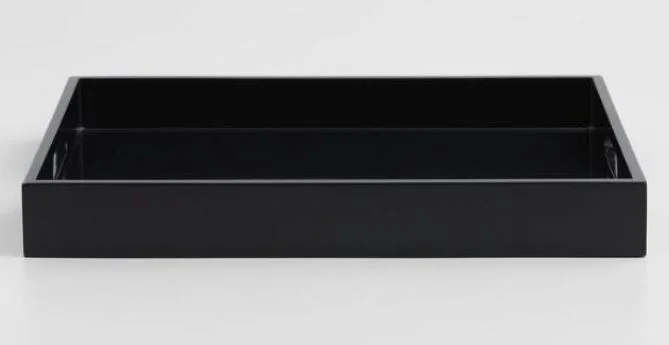 This simple black tray by World Market would look at home in any number of settings.