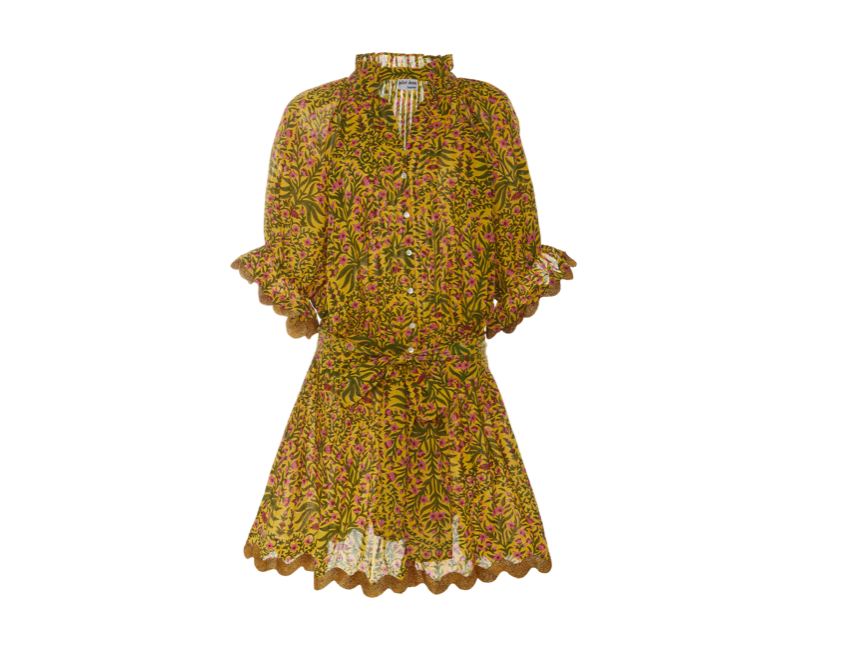 Juliet Dunn - Pleated Floral-Print Cotton-Twill Dress