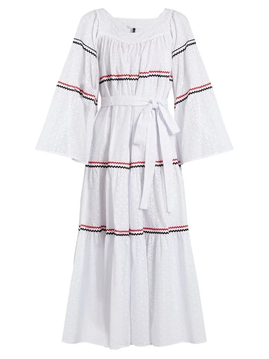Lisa Marie Fernandez - Rickrack-Trimmed Broderie-Anglaise Cotton Dress