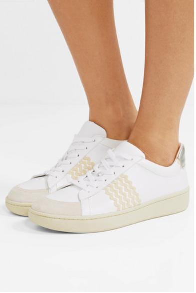 Loeffler Randall - Elliot Rickrack-Trimmed Leather and Suede Sneakers