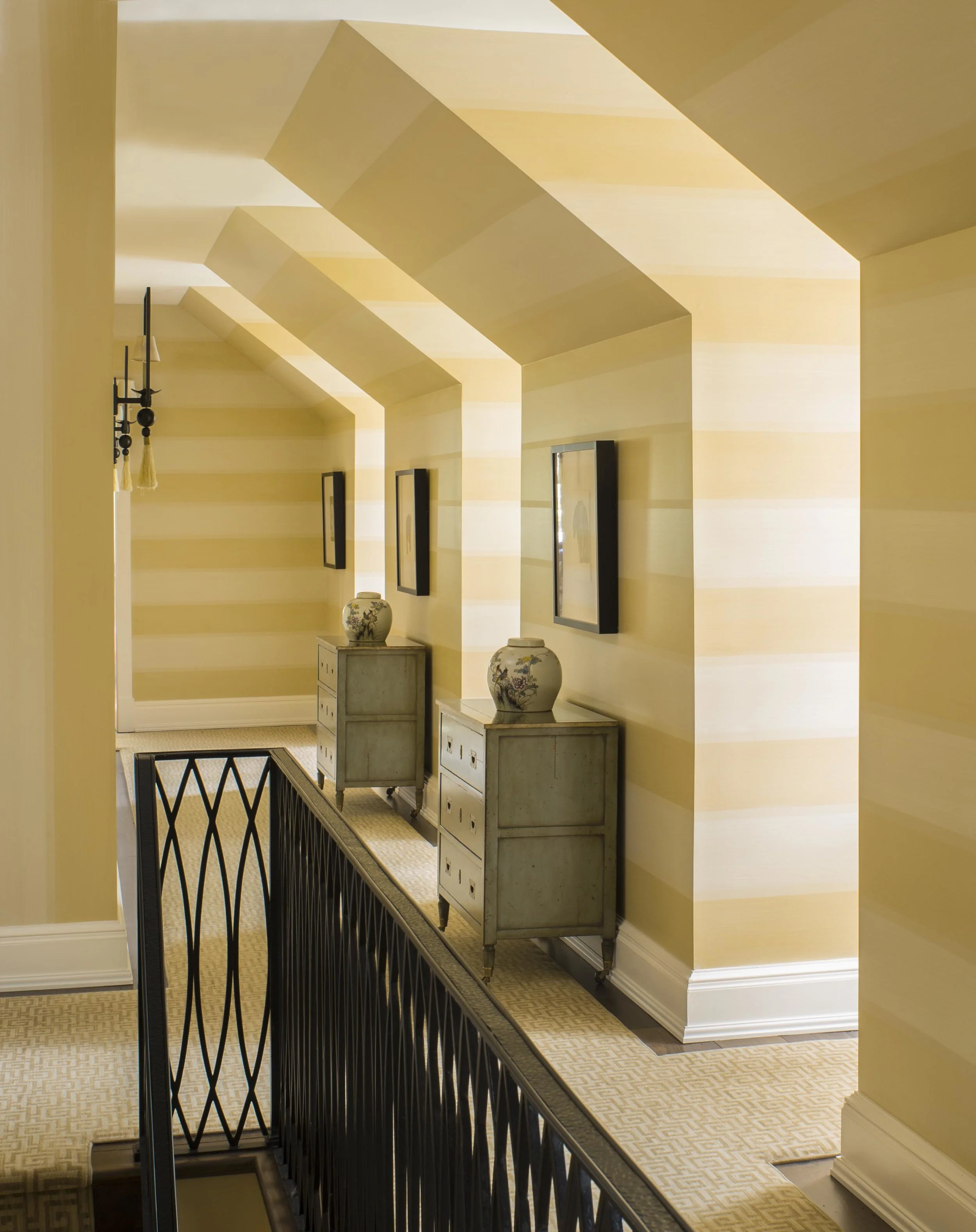 Yellow-Striped Upstairs Hall  (Copy)