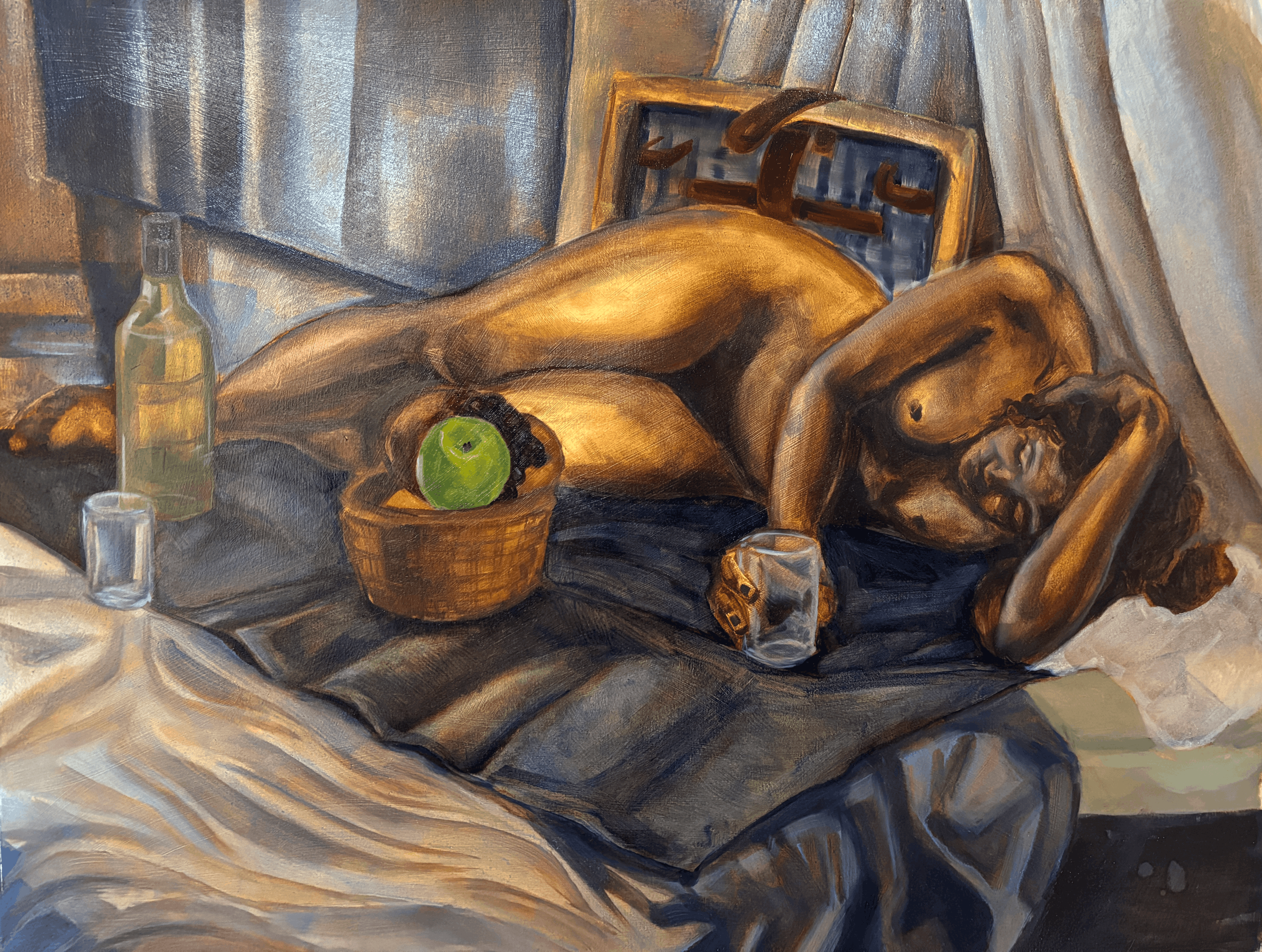 Reclining Nude (2025)
Oil paint on paper
24" x 18"