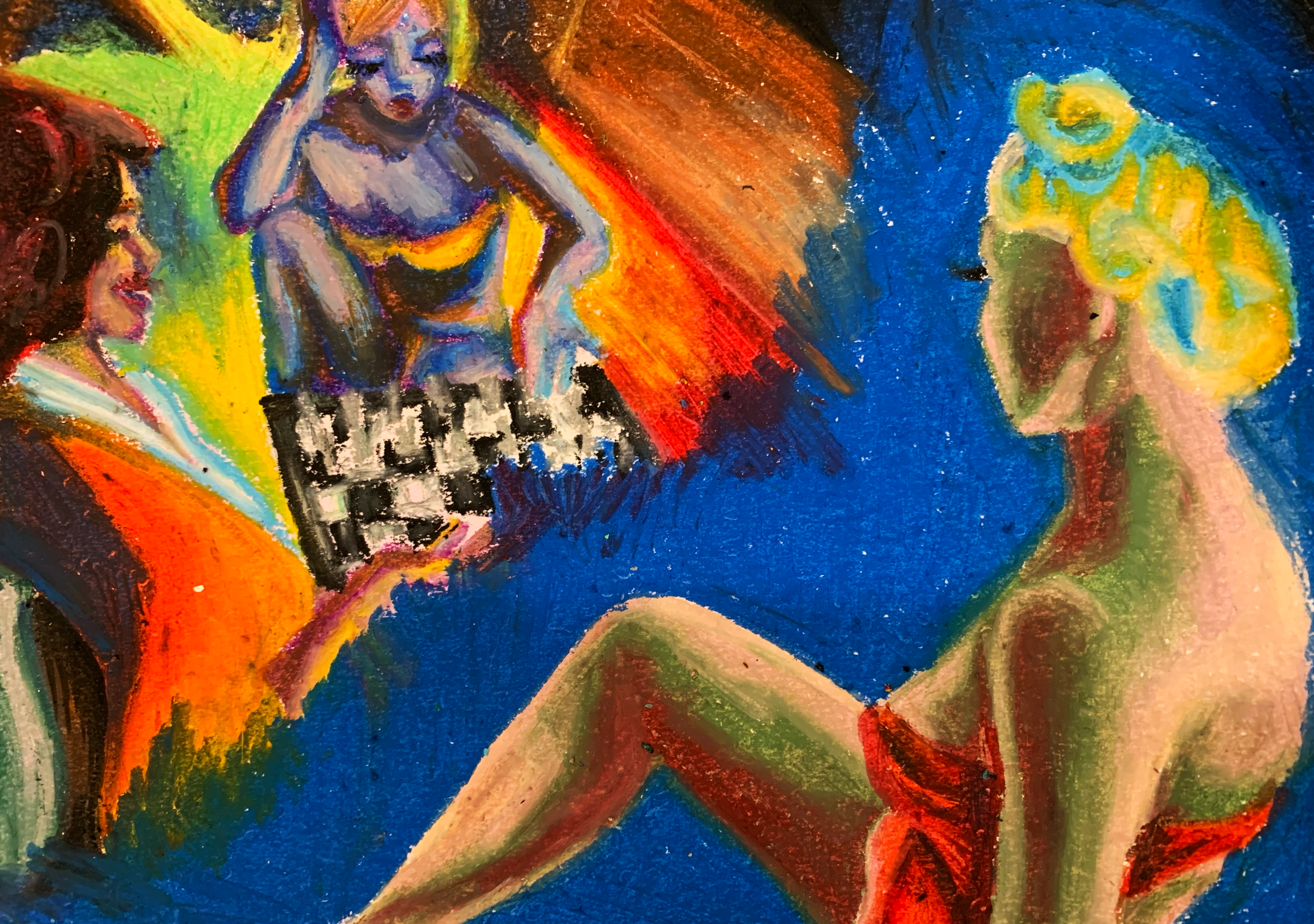 Feeling Blue (2024)
Oil pastel on paper
_" x _"
