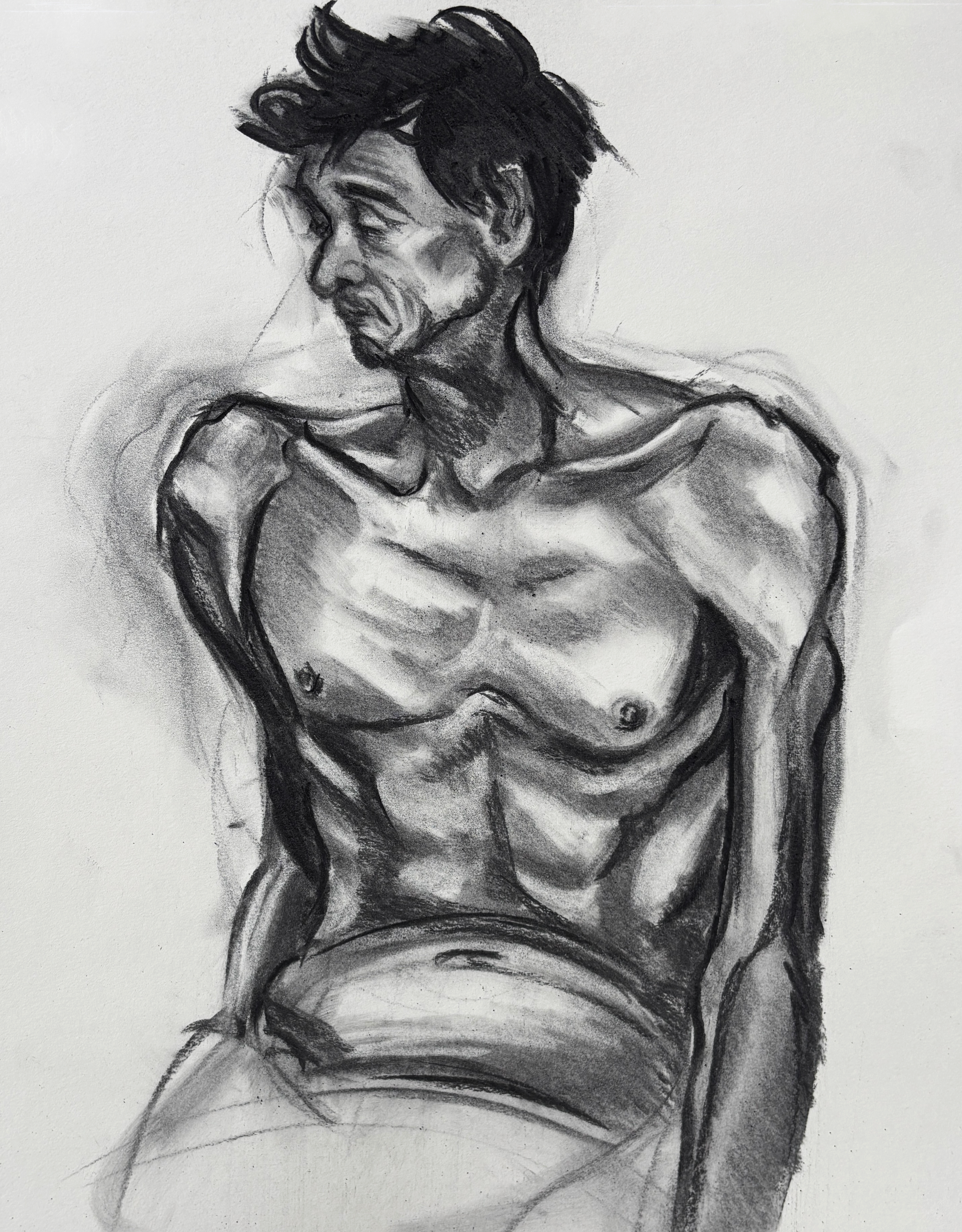 Man Sitting (2025)
Charcoal on paper
18" x 24"