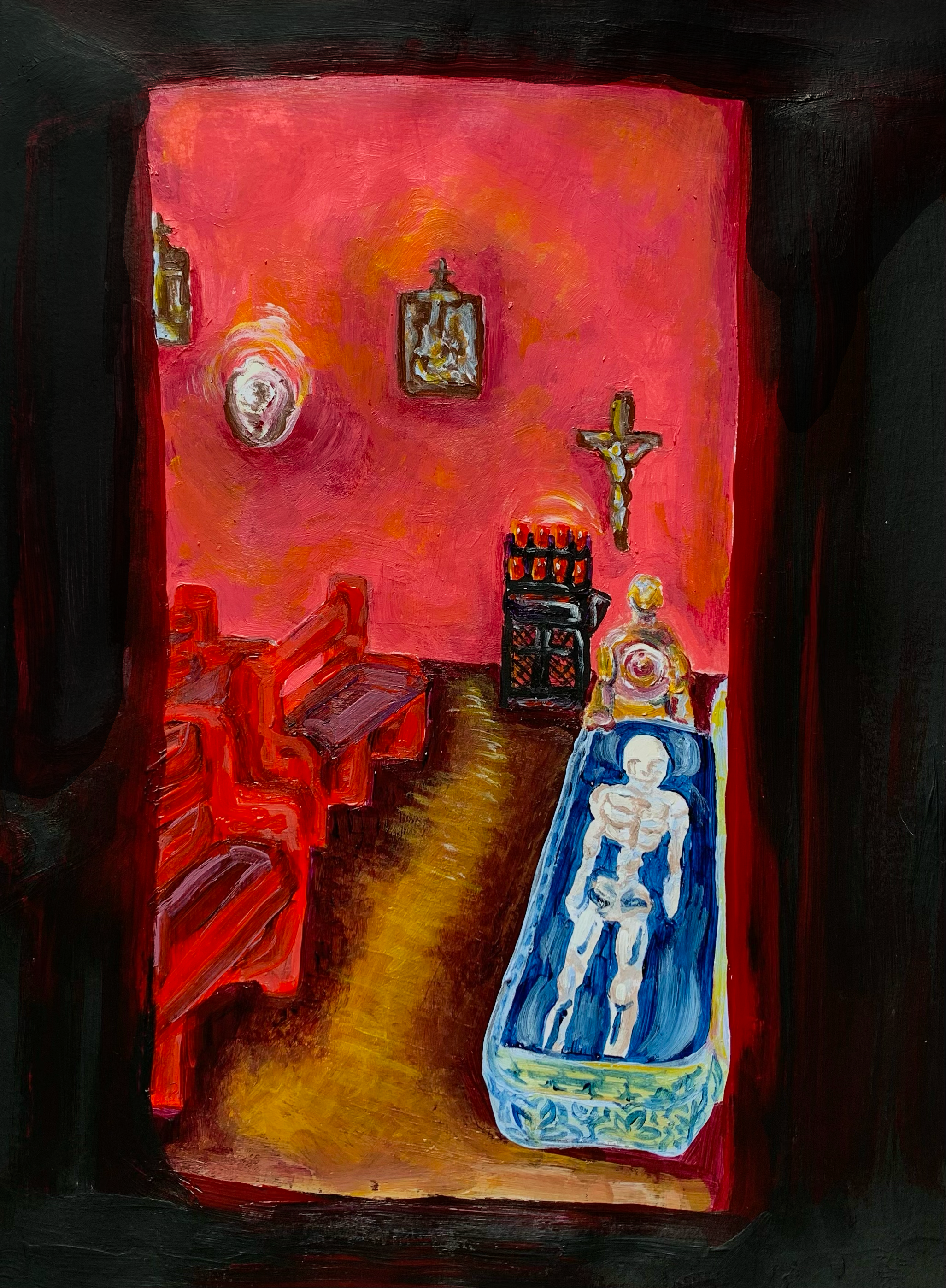 Casket (2024)
Acrylic paint on paper
12" x 9"